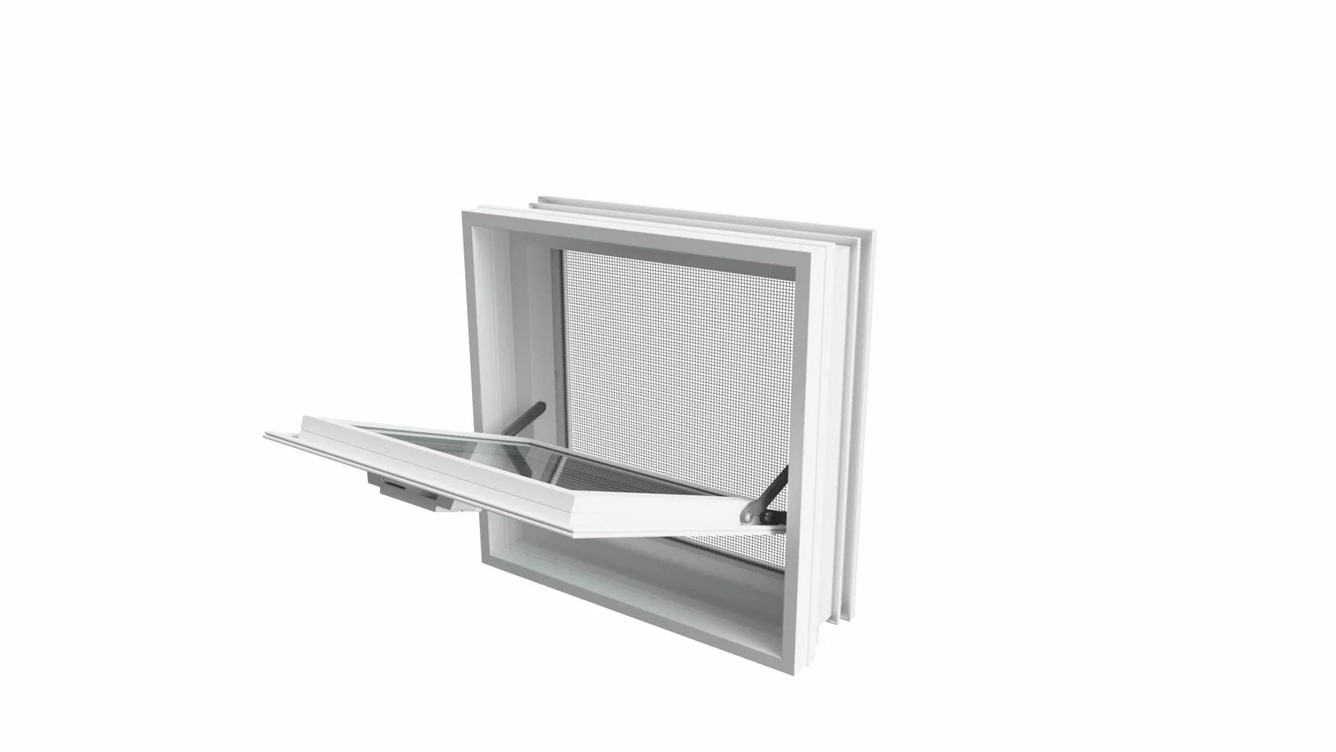 Ventana de ventilación para insertar en una pared de bloques de vidrio, ladrillo u hormigon | Dimensiones cm 30x30x10 | Sustituye 1 bloques de vidrio de 30x30x10 cm. | Unidad de venta 1 ventana