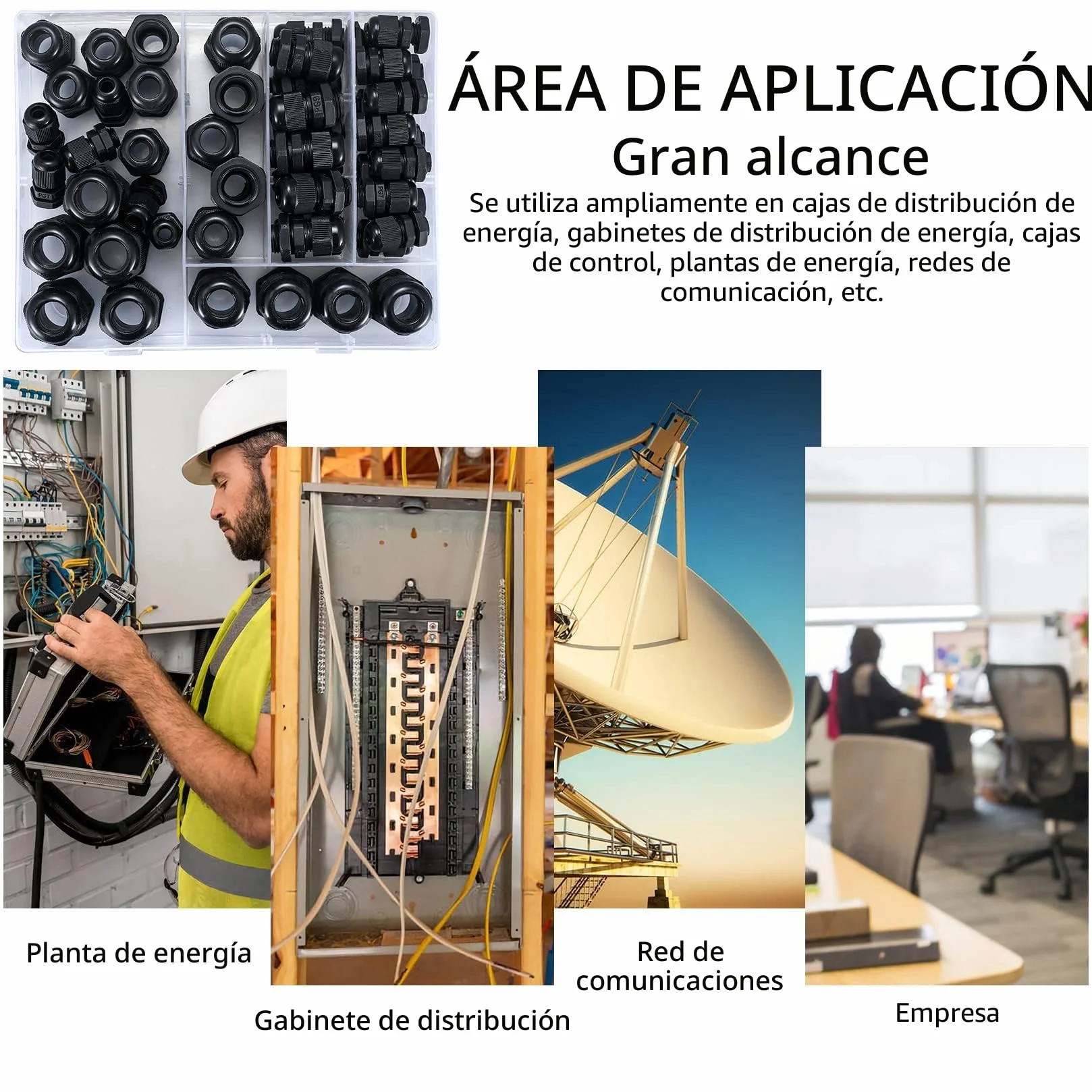 50 Piezas Conectores de Cable Impermeable IP68 Prensaestopas Ajustable PG7/9/11/13.5/16/19 Negro