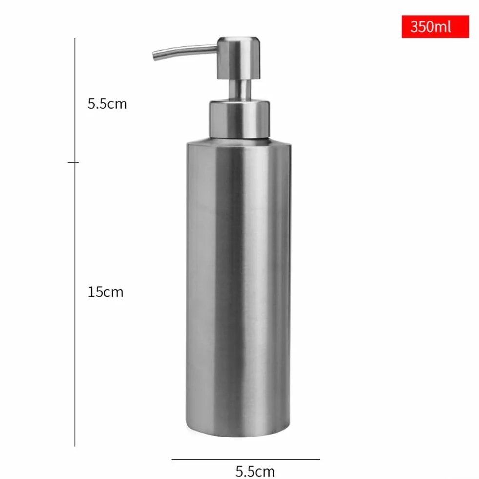 Dispensador de jabón de acero inoxidable 304 de 350 ml para baño cocina