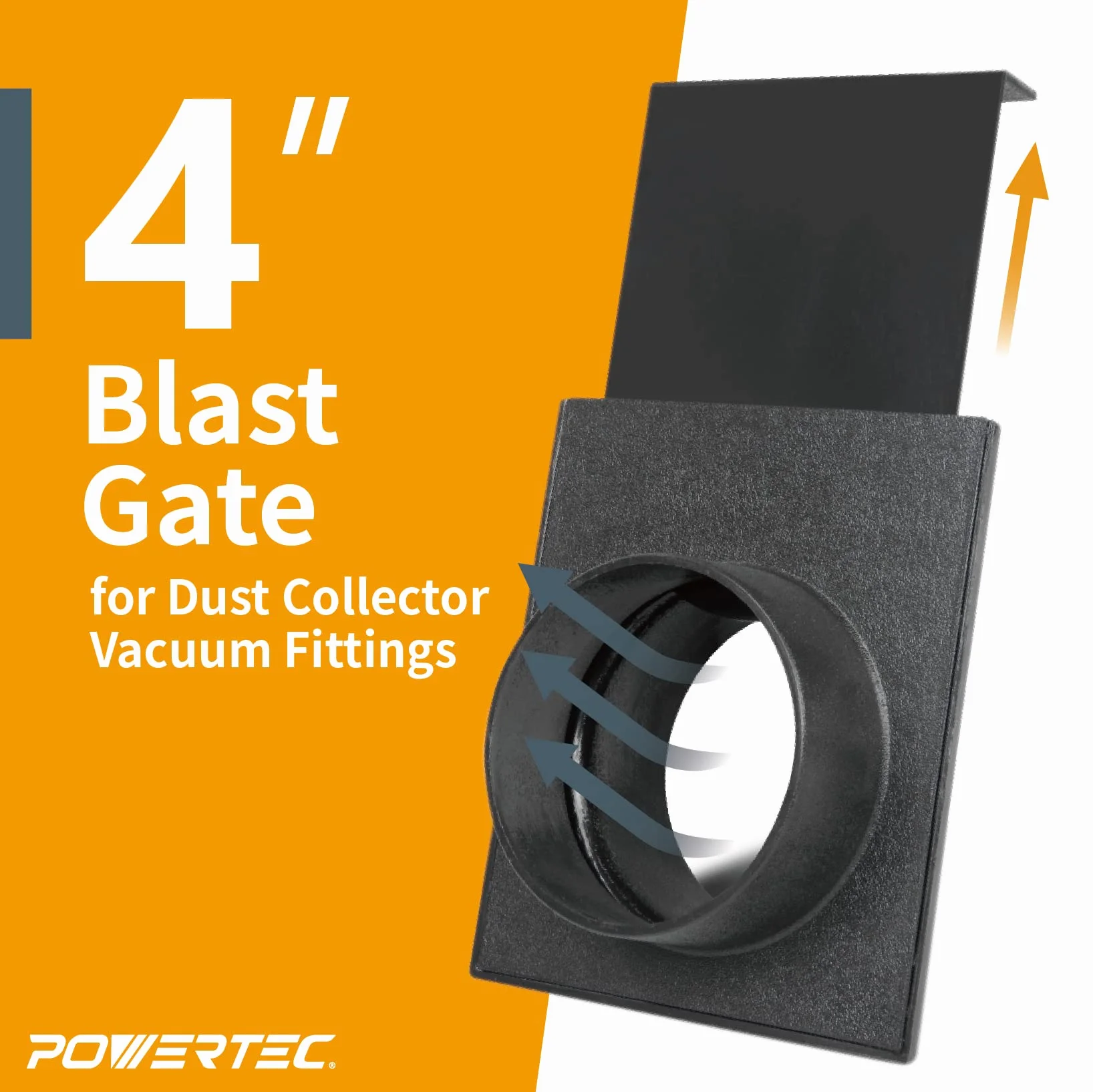 POWERTEC 70108-P6 - Puerta de explosión de 4 pulgadas para colector de polvo, accesorios de recogida de polvo, 6 unidades