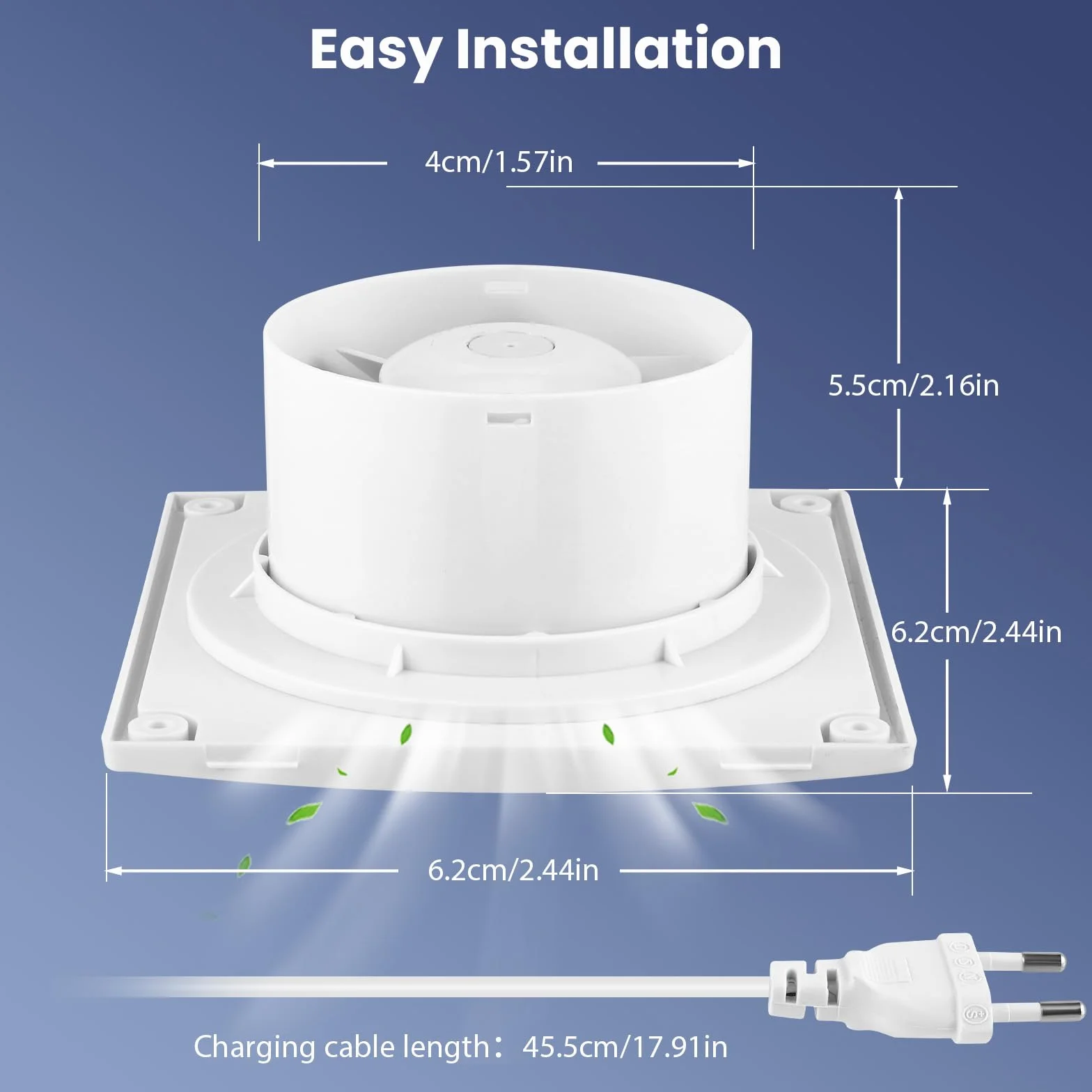 Ventilador extractor de 100 mm VMC para baño, 130 m³/h, ahorro de energía, con mando a distancia, 2 direcciones, 3 velocidades, potente ventilación, para baño, cocina, inodoro