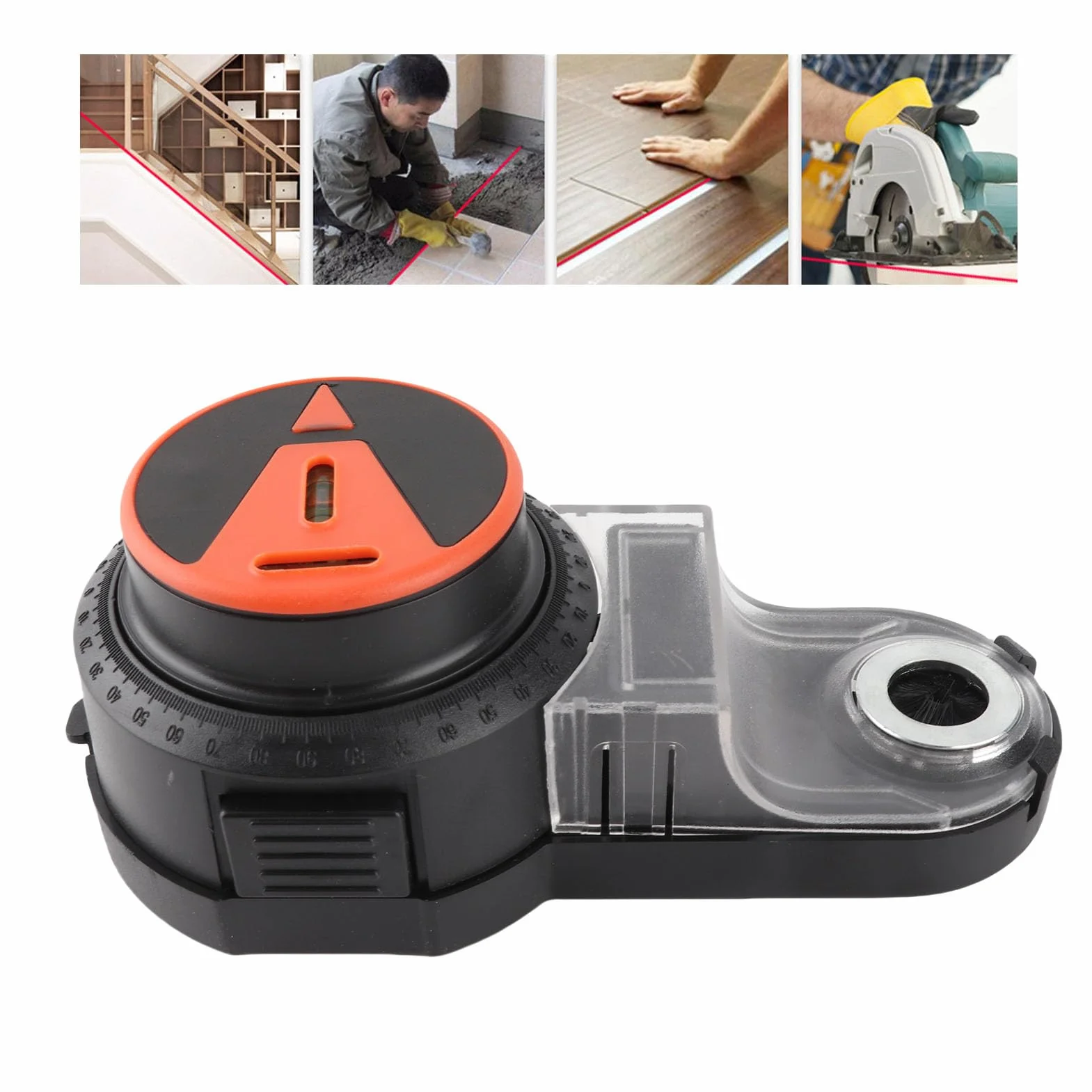 Colector de Polvo de Taladro, Accesorio de Recogida de Polvo de Taladro 2 en 1 con Nivel, Colector de Polvo de Taladro Giratorio en 360° para la Construcción, Colgar Cuadros, Pintar en la Pared
