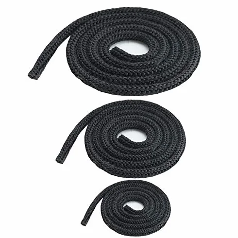 Junta redonda para horno de chimenea, cuerda resistente al calor, para puerta, 16 mm, 25 metros, color gris oscuro y antracita