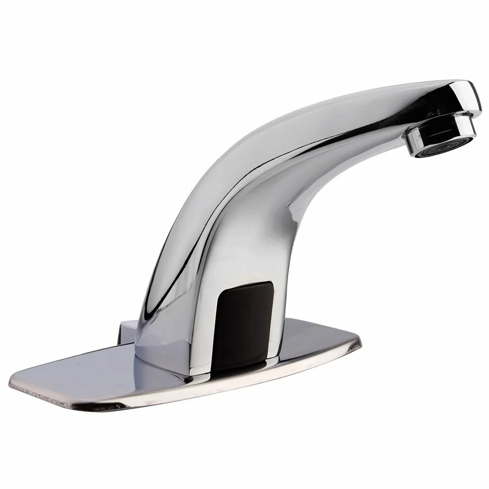 Grifo Automático con Sensor de Infrarrojos, Sin Contacto, Inteligente para Lavabo y Fregadero, con Válvula Mezcladora de Agua Fría y Caliente, para Cocina y Baño