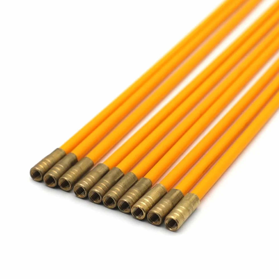 10PCS Varillas de Cable Varillas eléctricas con Gancho y Kit de Orificio Fibra de Vidrio Conexión eléctrica Kit de tracción de Cinta pasacables - Diámetro del Cable 4 mm Longitud 330 mm
