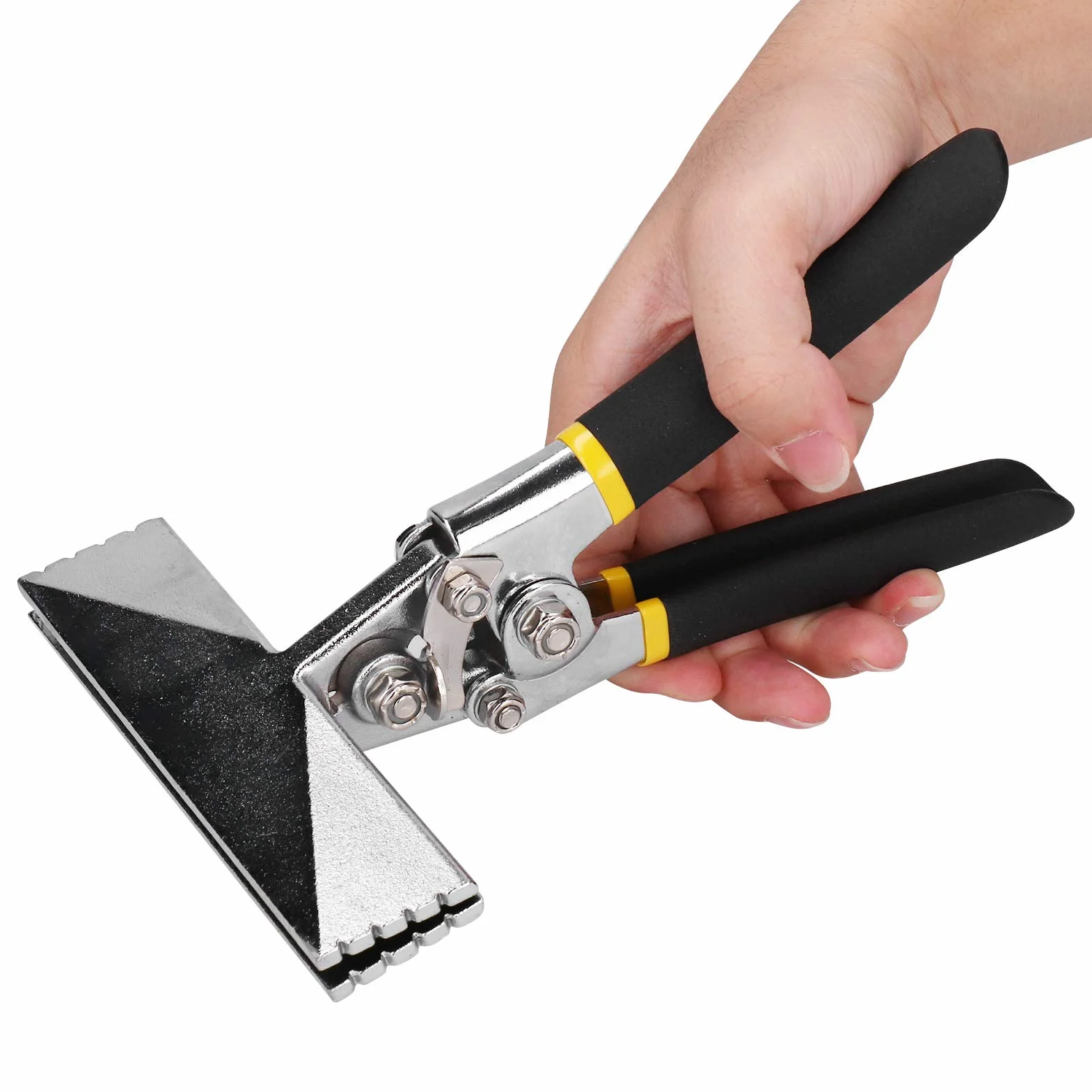 Ausla Alicates para Doblar Chapas Metálicas, 150 mm, Mango Antideslizante, Cerradora de Chapas Rectas