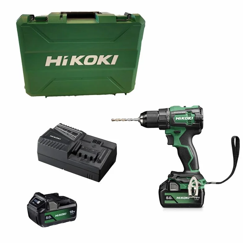 Hikoki - Taladro de percusión (18 V, 18 V, 5 Ah, BSL1850MA + estuche DV18DEWJZ)