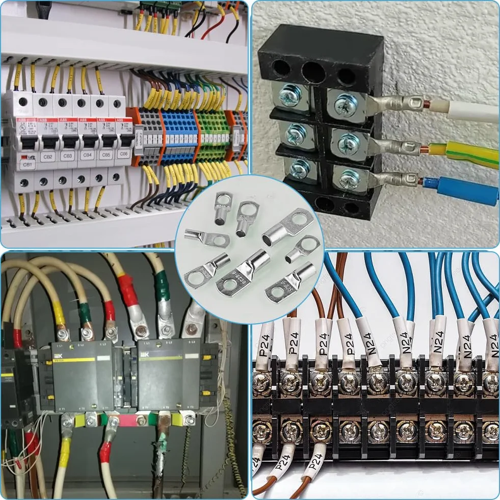 Flintronic SC10-8 conectores terminales de cobre estañado, juego de terminales de anillo para batería