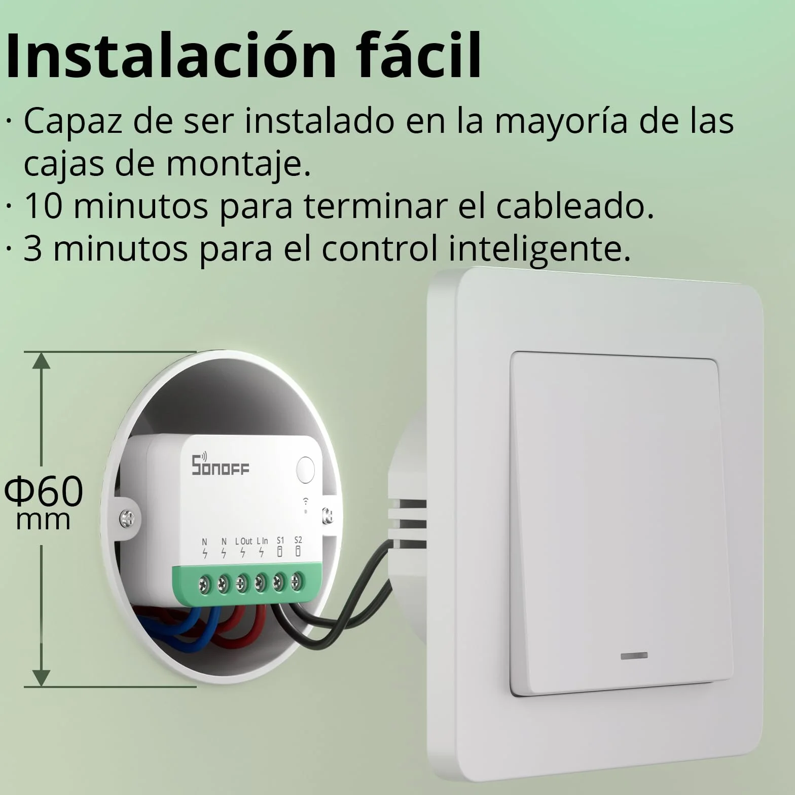 SONOFF Matter Interruptor WiFi Inteligente, DIY Rele WiFi, Funciona con Apple Home, Alexa, Google Home, Requiere Neutral