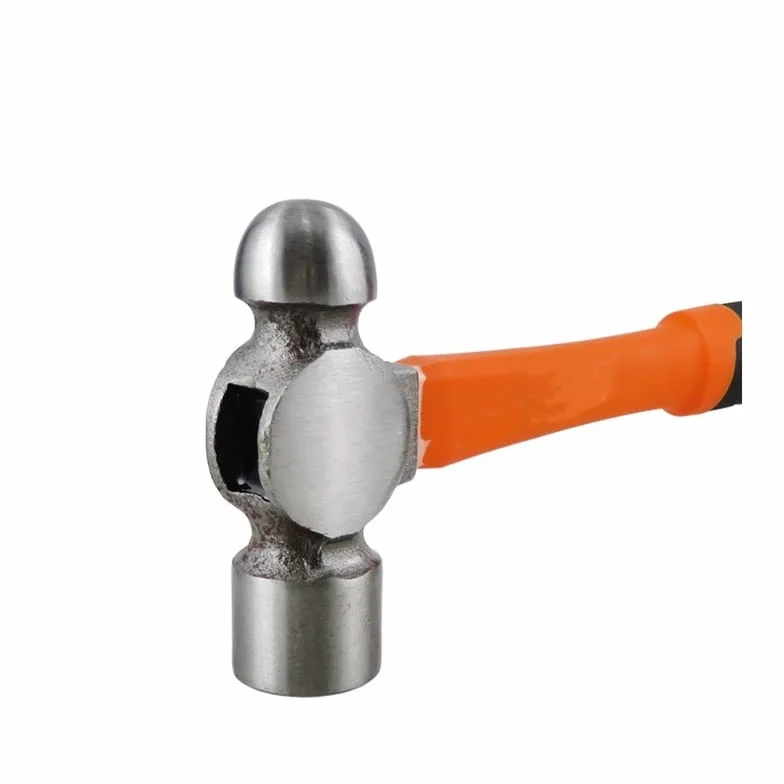 Yaoqijie Martillo de bola de 1 libra 1.5 libras 2 libras con mango de goma para clavos, martillos de cabeza redonda, martillo de escape de acero de alto carbono, herramientas de mampostería, 1