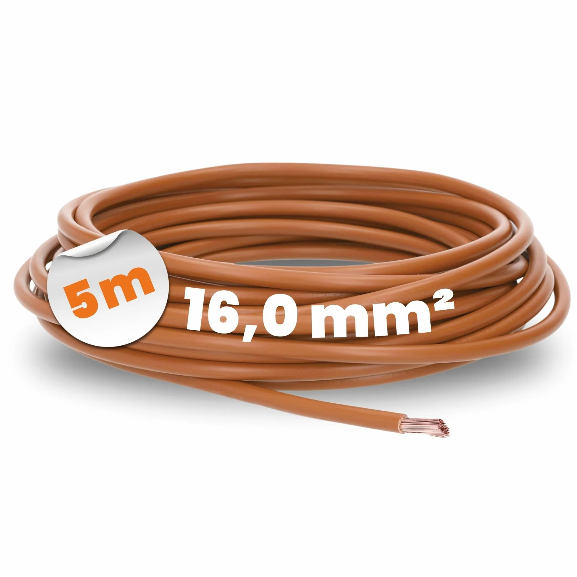 Lapp 5 m Cable H07V-K 16 mm² Marrón - Cable de Cableado Flexible de PVC | Hilo de cobre clase 5 para armarios eléctricos y máquinas. Cable trenzado monoconductor para instalación en seco.