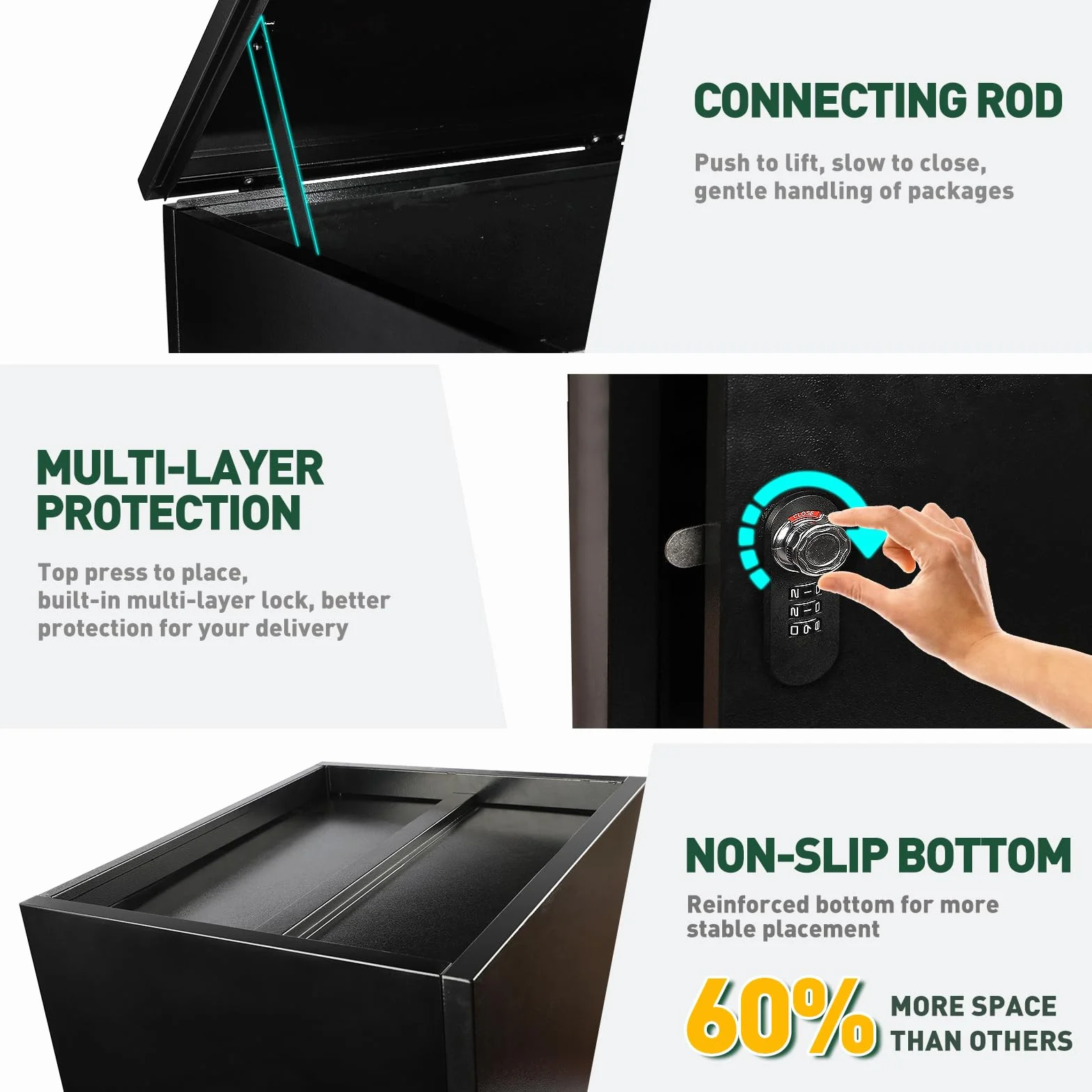 Express Package Delivery Box - Caja para uso exterior, ultraespacio para paquetes con llave, gres, resistente al agua y anticipación de robos (120 cm/50 pulgadas)