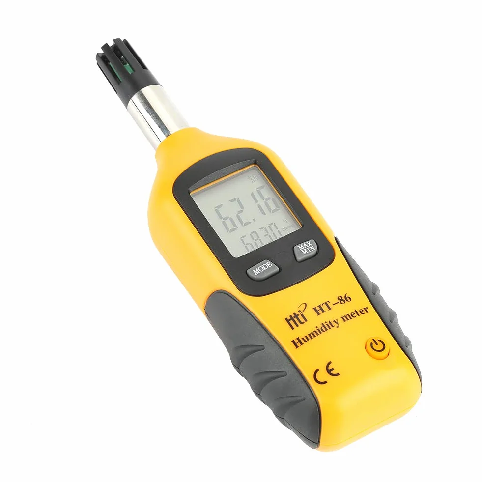 HT-86 Medidor Digital de Humedad y Temperatura. Termómetro e higrómetro multifunción, con Bulbo húmedo/Punto de rocío, para Uso Diario e Industray