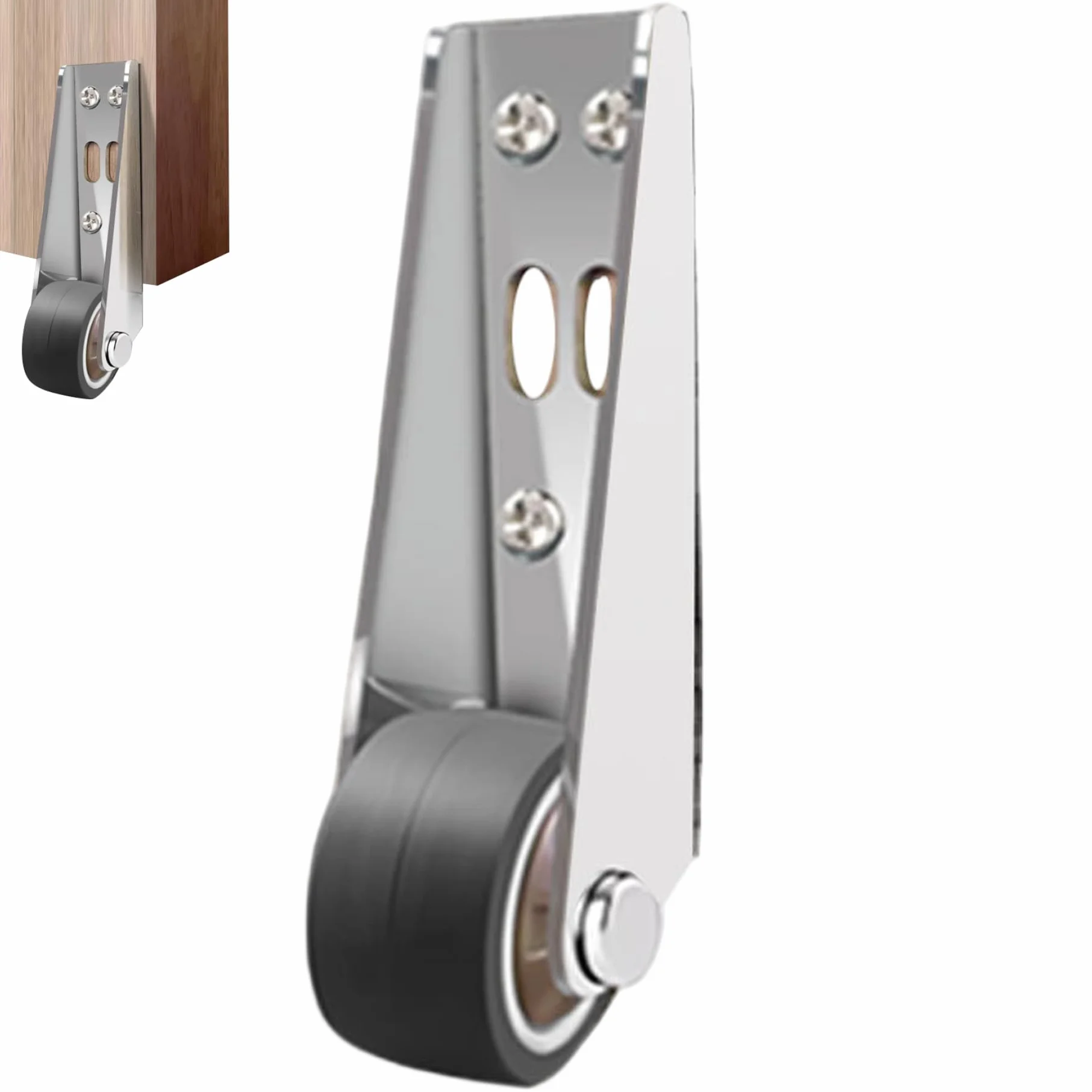 Rueda para puerta de goma termoplástica, soporte inclinado, direccional con tornillos para valla de jardín