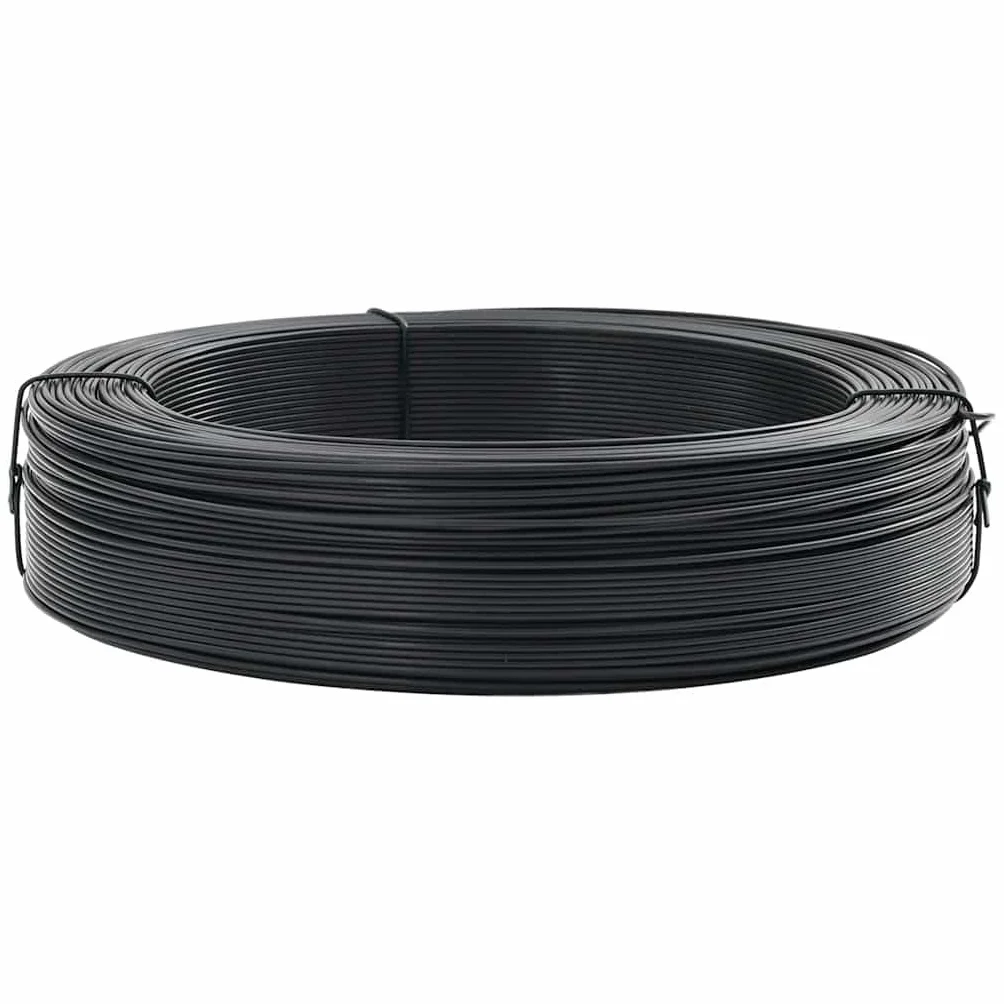 vidaXL Alambre para Atar Vallas Acero Bricolaje Accesorios Articulos para Vallado Cercado Rejas Estabilidad Firmeza Gris Antracita 250m 2.3/3.8mm
