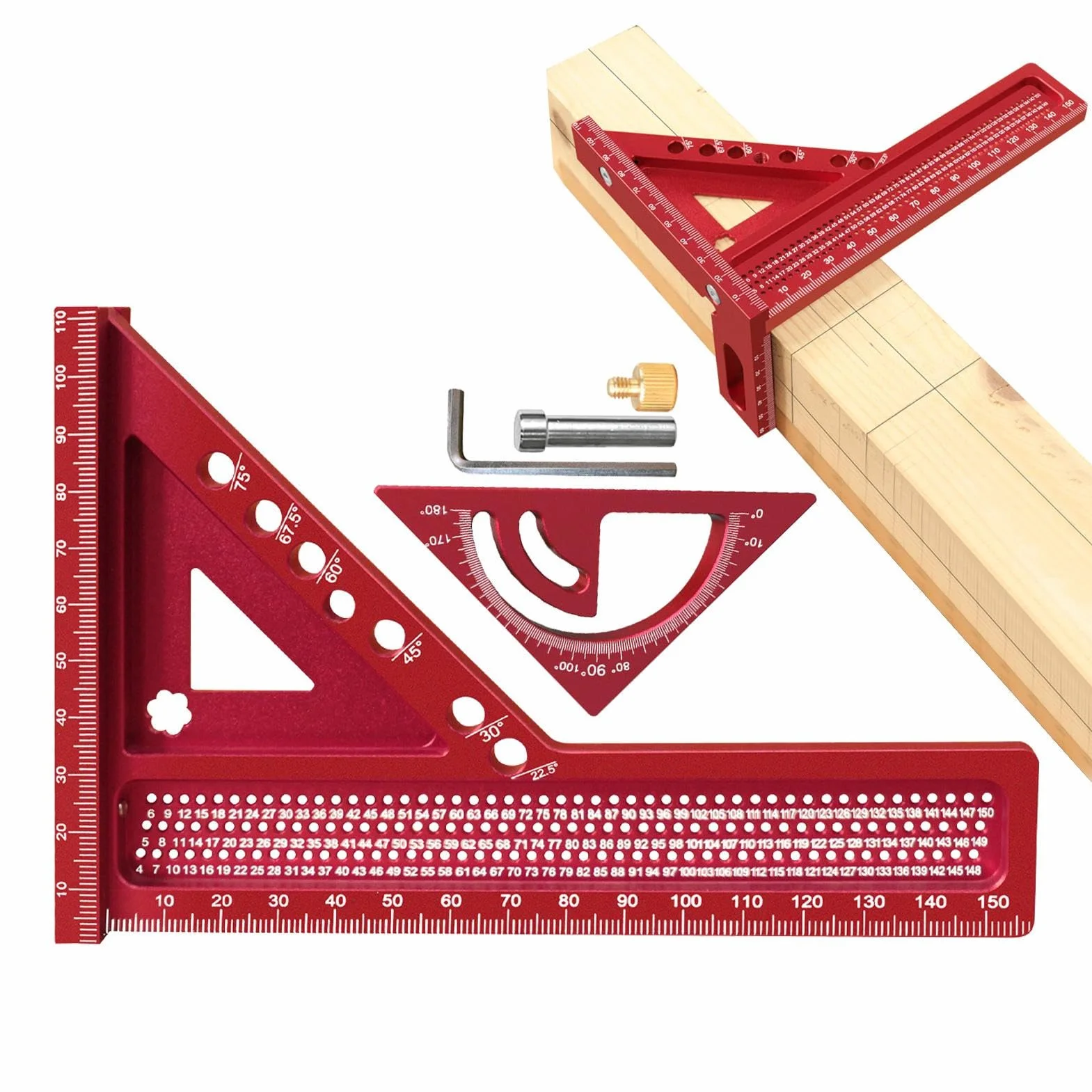 Escuadra de Carpintero 3D Herramientas Para Construcción De Precisión | Herramientas De Carpintero Para Medición Con Escuadra Combinada para Taller de Carpintería y Montaje