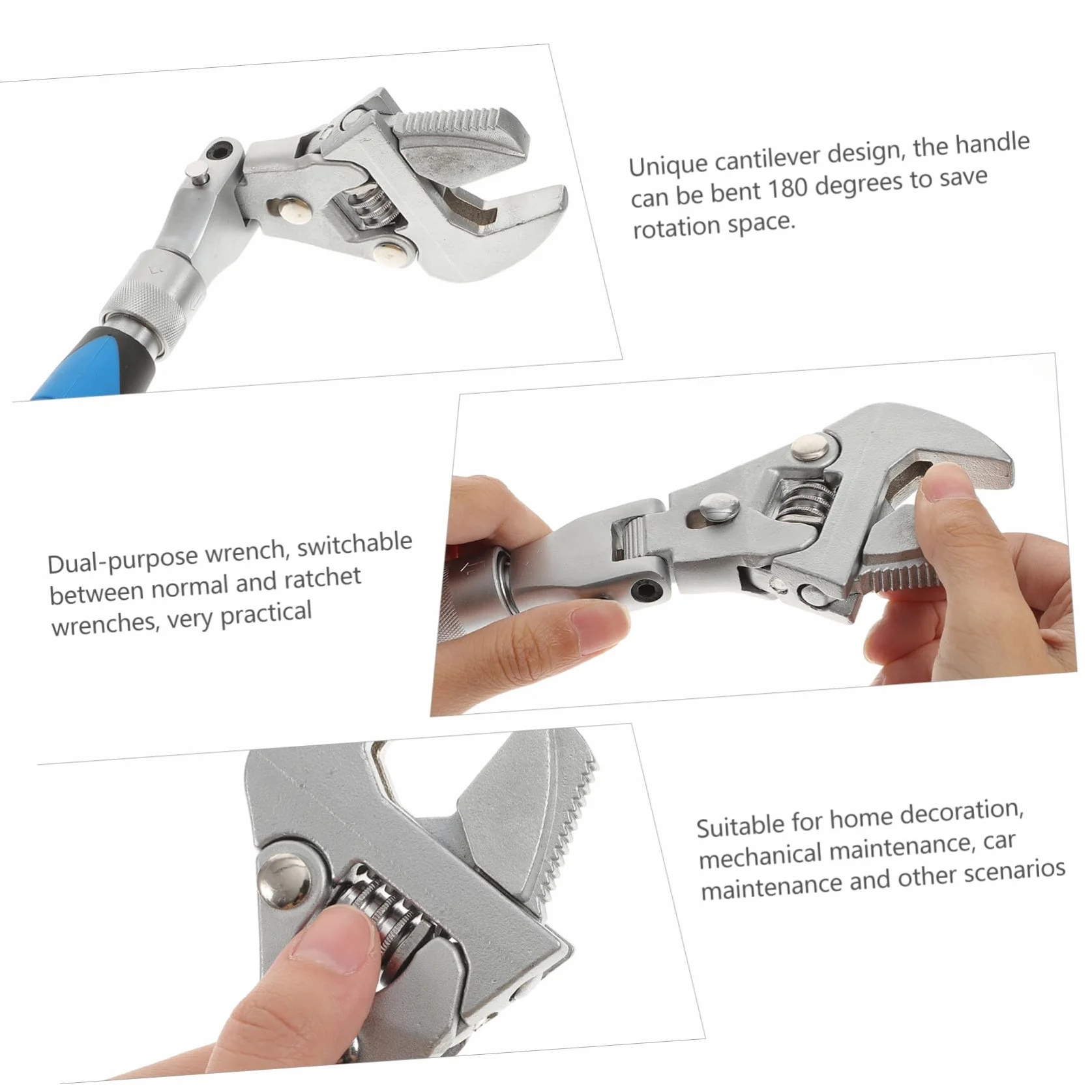 DOITOOL Llave de Trinquete Multifuncional Plegable Mango Giratorio 180 Grados, Acero Cromo-molibdeno Resistente y Diseño Telescópico para Mantenimiento Mecánico y Automotriz