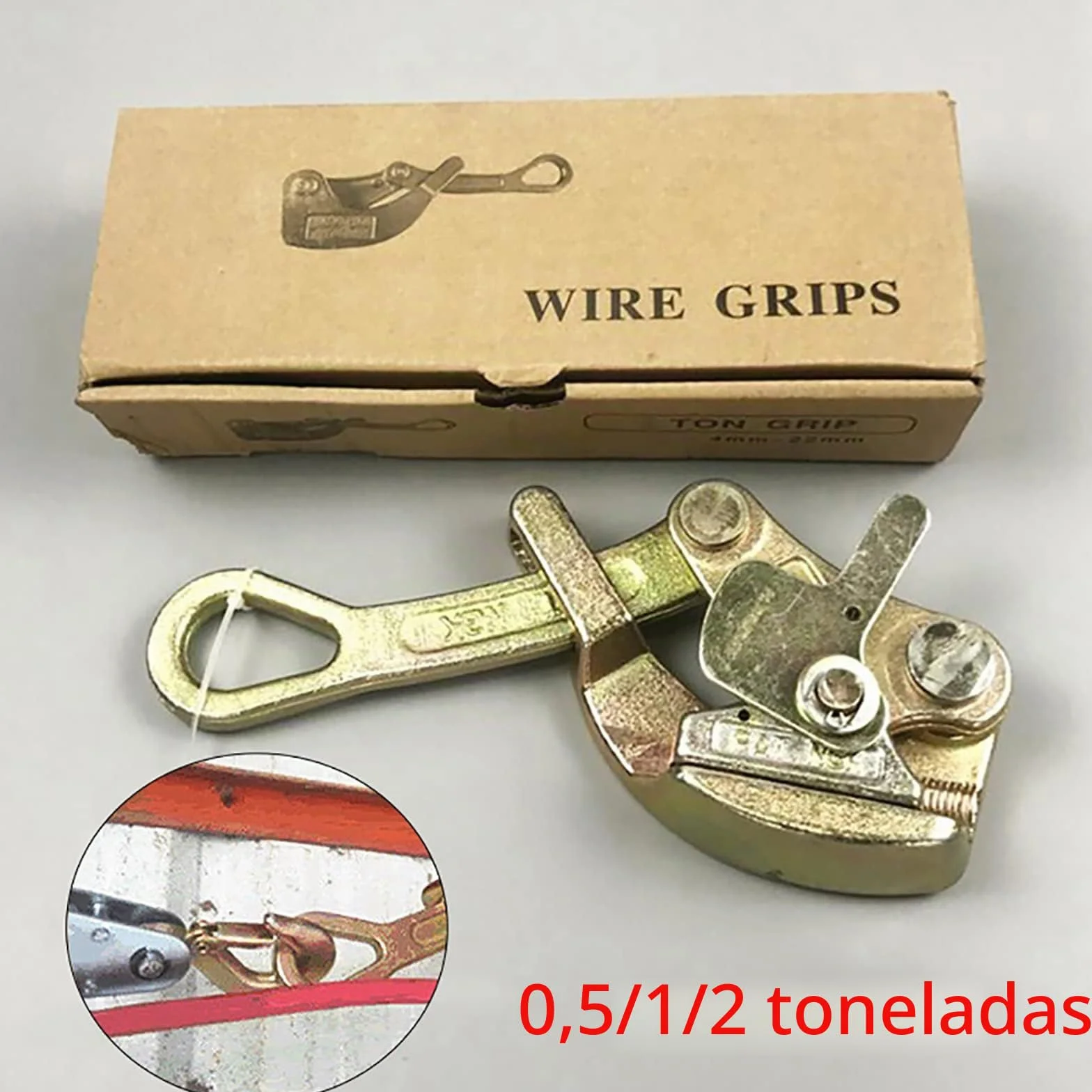 Agarre de cable de cable, abrazadera de tensor de abrazadera de alambre fuerte, agarre de alambre universal sin deslizamiento para cuerda de alambre fija, 1 tonelada
