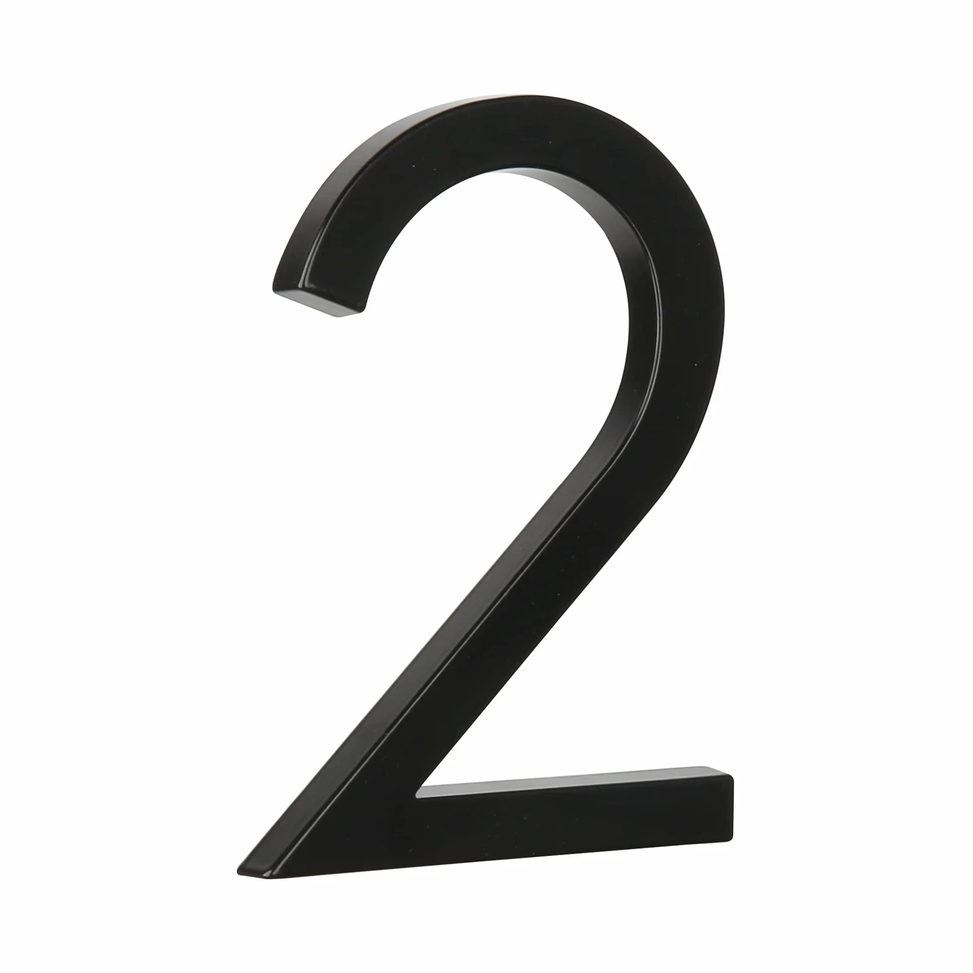 HASWARE Número de casa flotante 5" (12 cm) para exterior – Letrero de dirección moderno en aleación de zinc para jardín, calle y buzón (2, Negro)