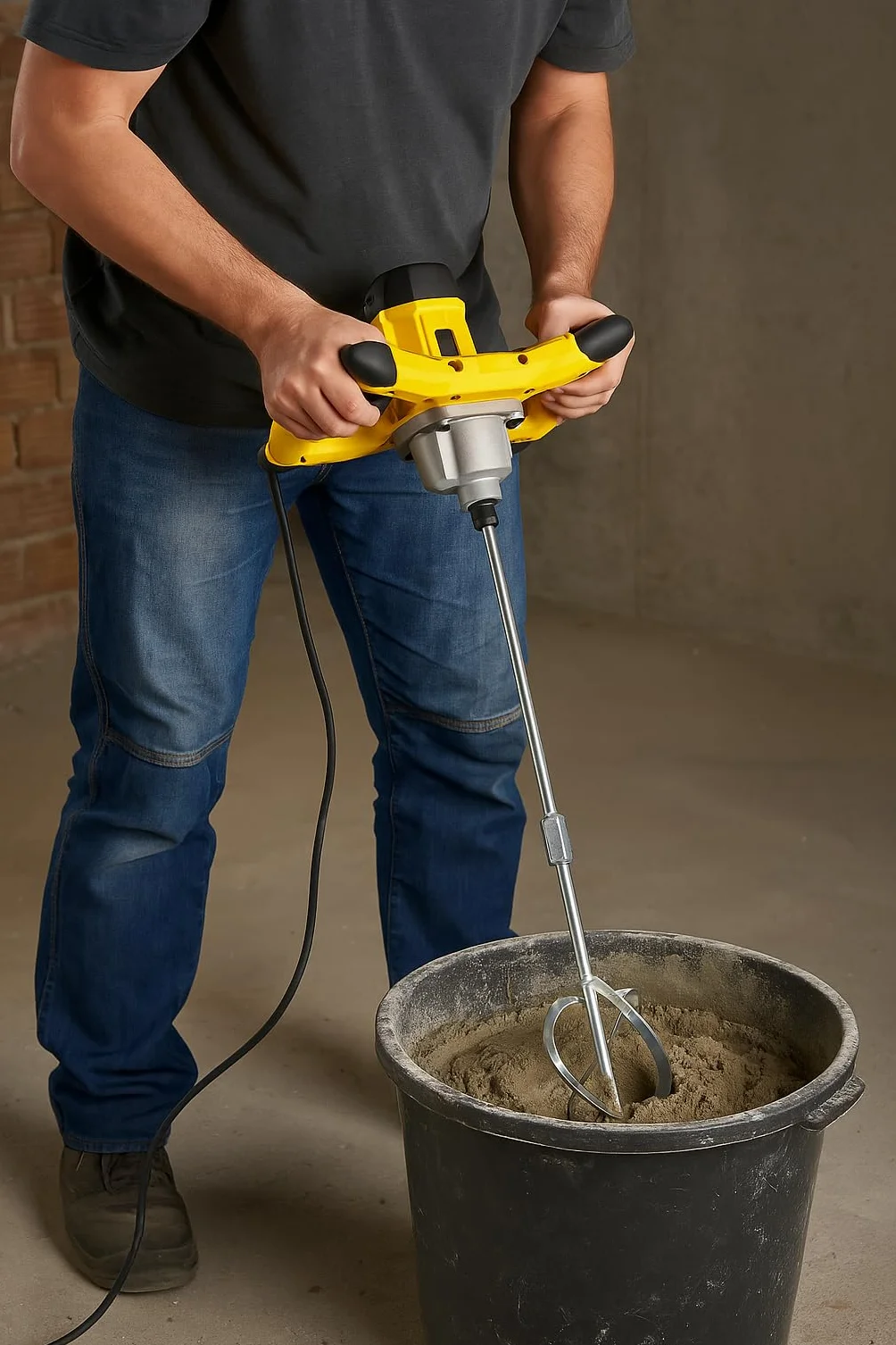 Batidor de Pintura 1200W Profesional, 0–900RPM, Mezclador Eléctrico con Paleta 120mm, para Pintura, Mortero, Cemento, Masilla y Revestimientos, Velocidad Ajustable, Motor Potente y Mango Ergonómico