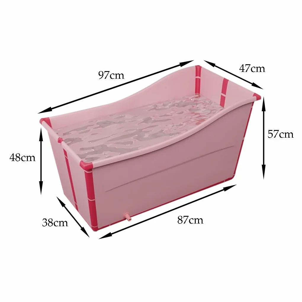 Bañera Plegable Para Adultos, Bañeras Independientes, Bañera Plegable Portátil, Hogar Grande, Lavabo De Ducha Plegable, Sauna Casera Para Bañera Para Adultos, Baño De Hielo Al Aire Libre(Color:Rosa)