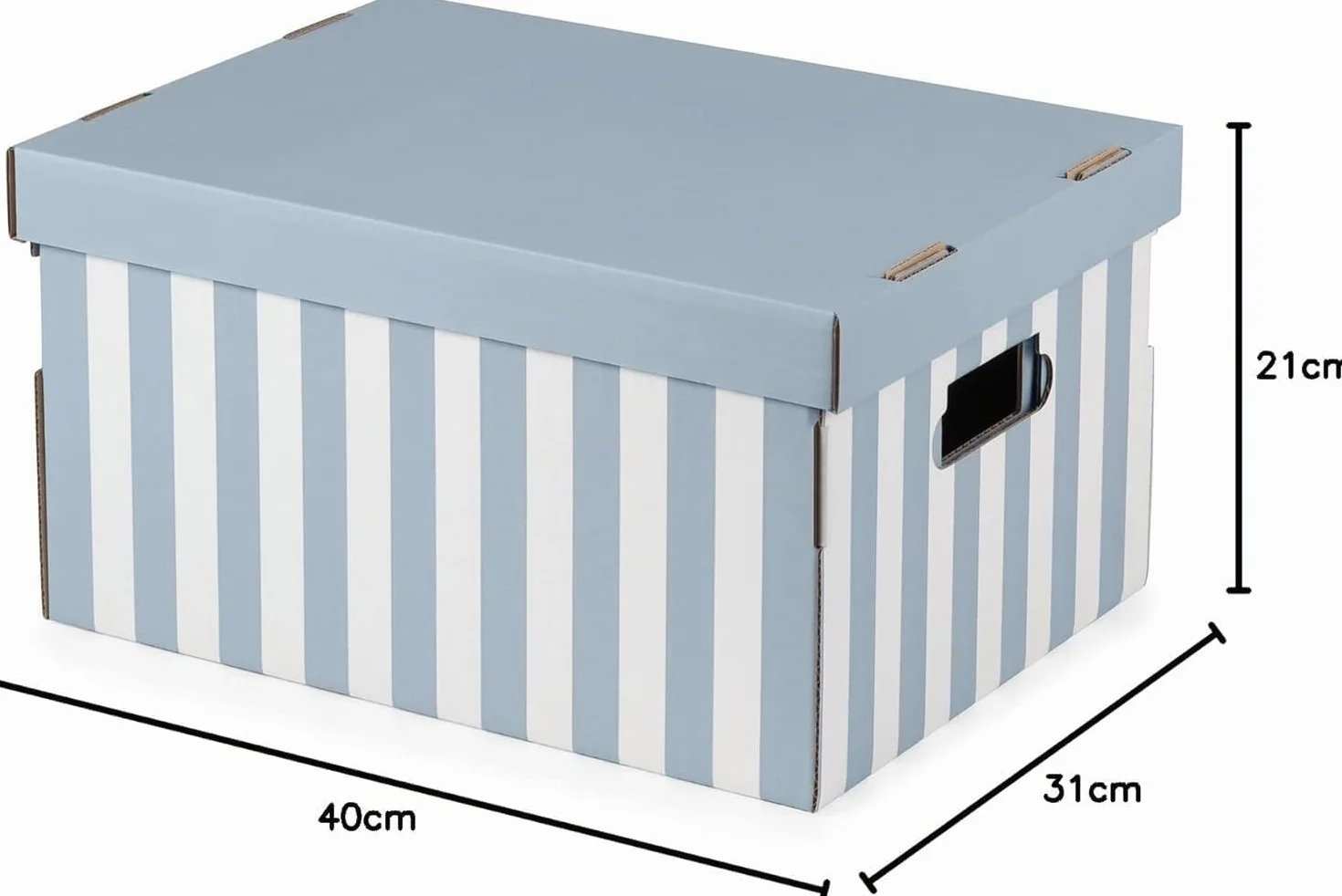 Compactor Set de 2 Cajas de Cartón para Camisas MARINIERE, Tamaño M, 40x31x21 cm, Color Azul, Fibra de Bambú -