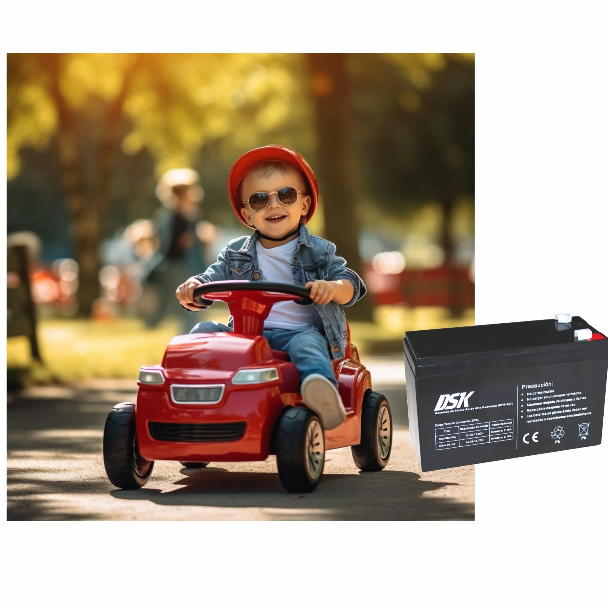 DSK Batería de Plomo AGM Sellada VRLA 12V 18Ah Recargable sin Mantenimiento para Alarmas, Seguridad, Juguetes Eléctricos y SAI. Alta durabilidad larga vida útil. Compatible con terminales F1 y F2