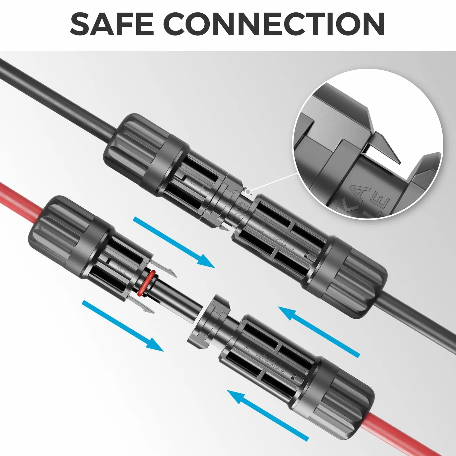 deleyCON Cable Solar PV4 7,5m 6mm² Extensión Juego para Sistemas Fotovoltaicos IP68 1kV CA 1,5kV CC Resistente Intemperie UV