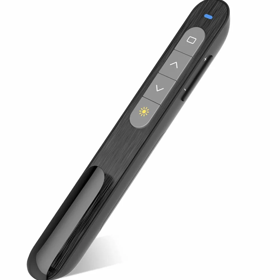 Presentador Inalámbrico 2,4 GHz Puntero Presentaciones con Hipervínculo y Volumen para Computadora PPT