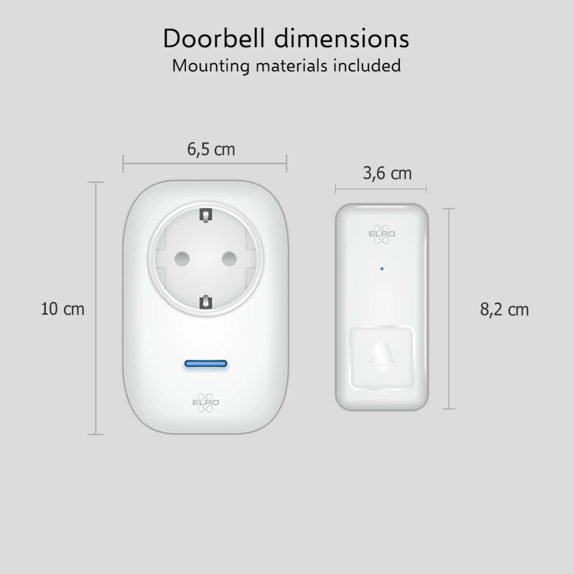 ELRO DB4000 Juego de timbre cinético inalámbrico con 2 receptores enchufables
