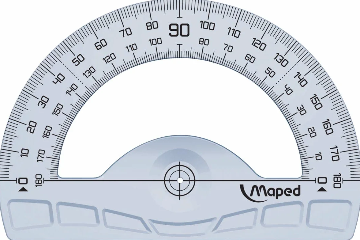 Maped 242180 transportador semicircular de plástico 12 cm azul translúcido
