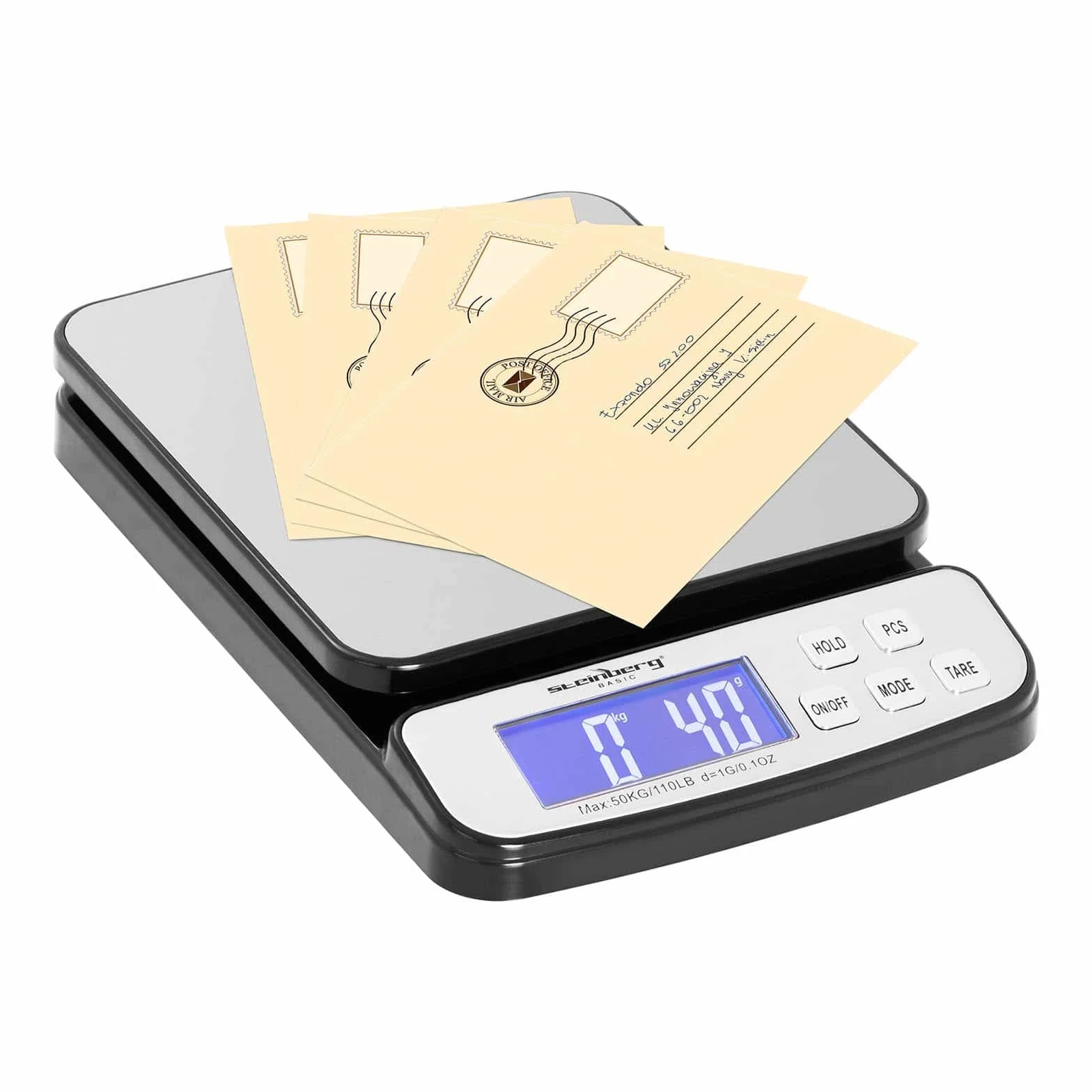 Steinberg Systems Balanza Pesacartas Digital Báscula Para Correo SBS-PT-50000 198x180 mm 5-50 kg Precisión 1 g