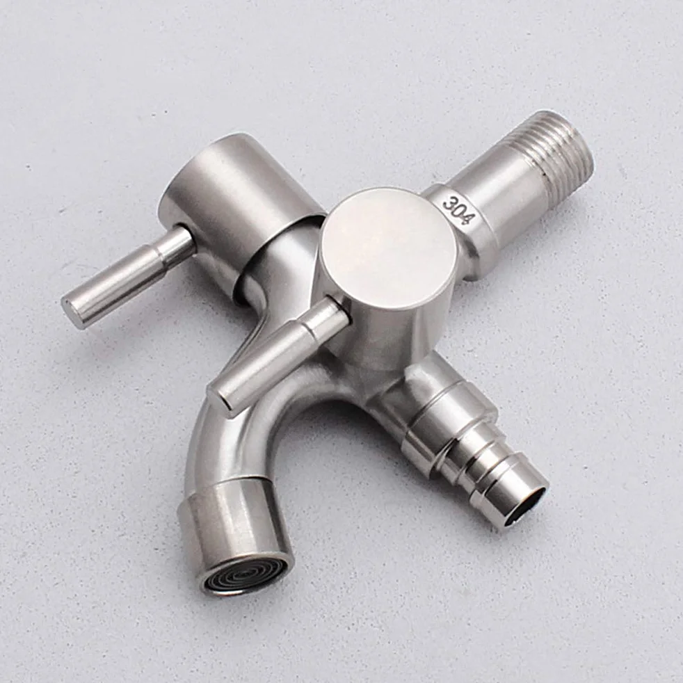 Yardwe Grifo Doble Salida Inoxidable 304 Para Lavadora Y Cocina Con Control Independiente Del Flujo Compatible Con La Mayoría De Mangueras Instalación Fácil Para Hogar Y Lavadero