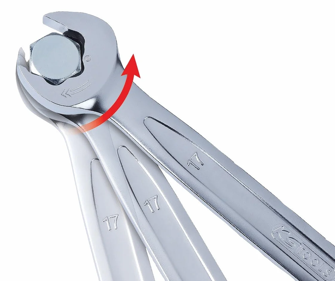 KS Tools 503.5924 Llave combinada de carraca DUO GEARplus con función de carraca en la llave fija 24mm, conmutable