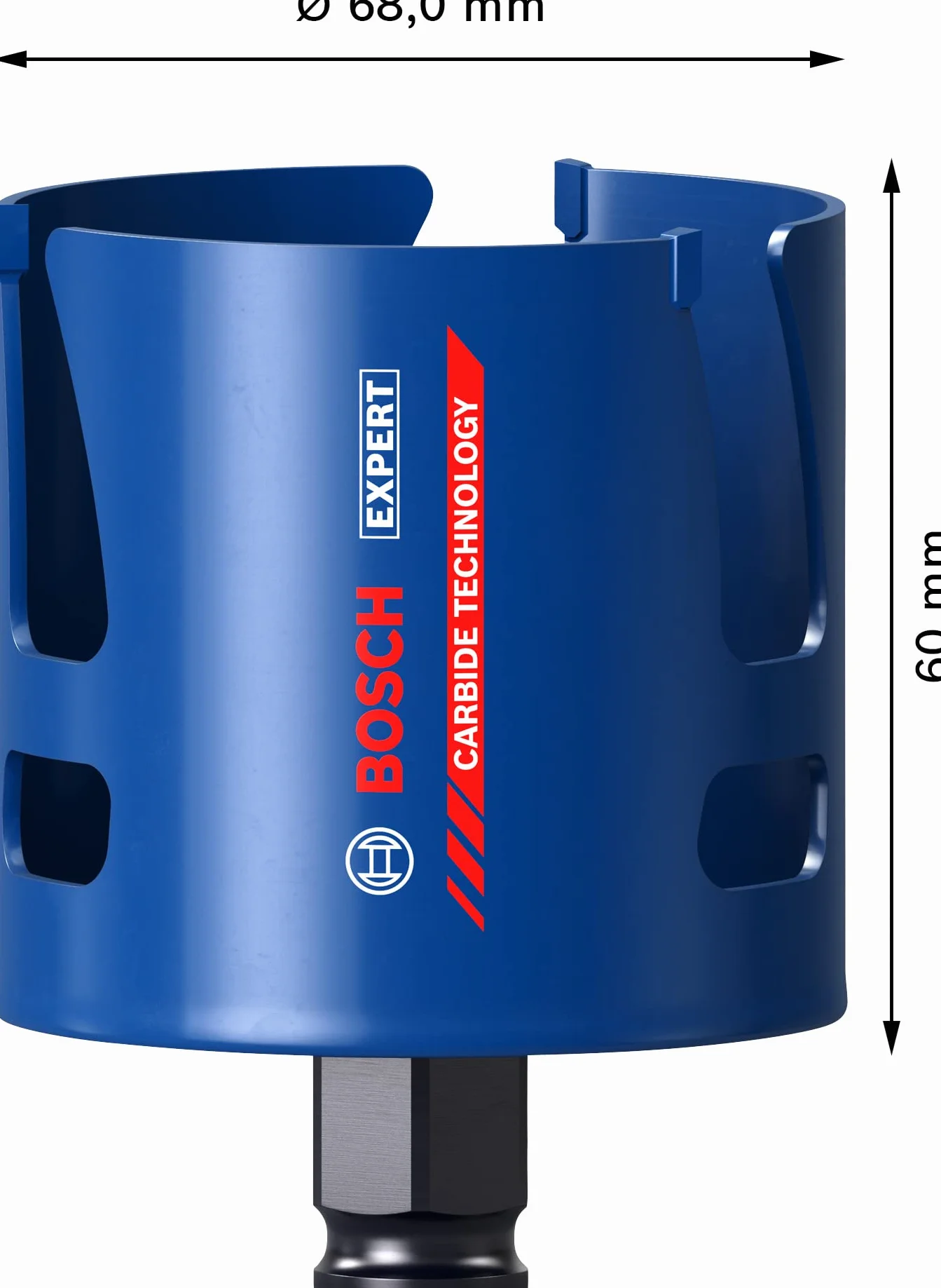 Bosch Professional 1 x Sierras de corona Expert Construction Material, para Madera blanda, 68 mm, Accesorios Taladro de impacto rotativo