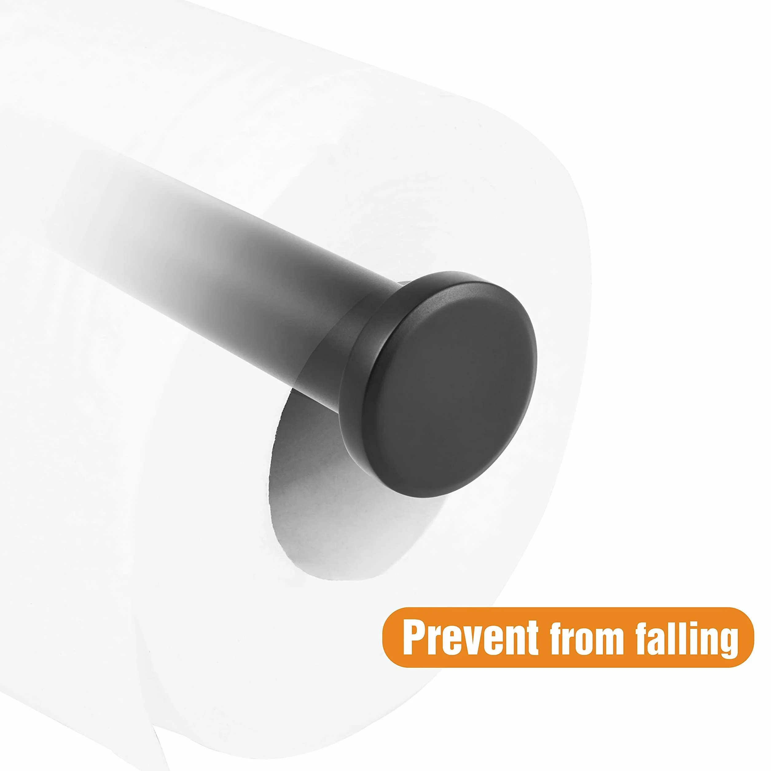 HITSLAM Portarrollos Papel Higiénico Acero Inoxidable Negro Mate Montado en Pared