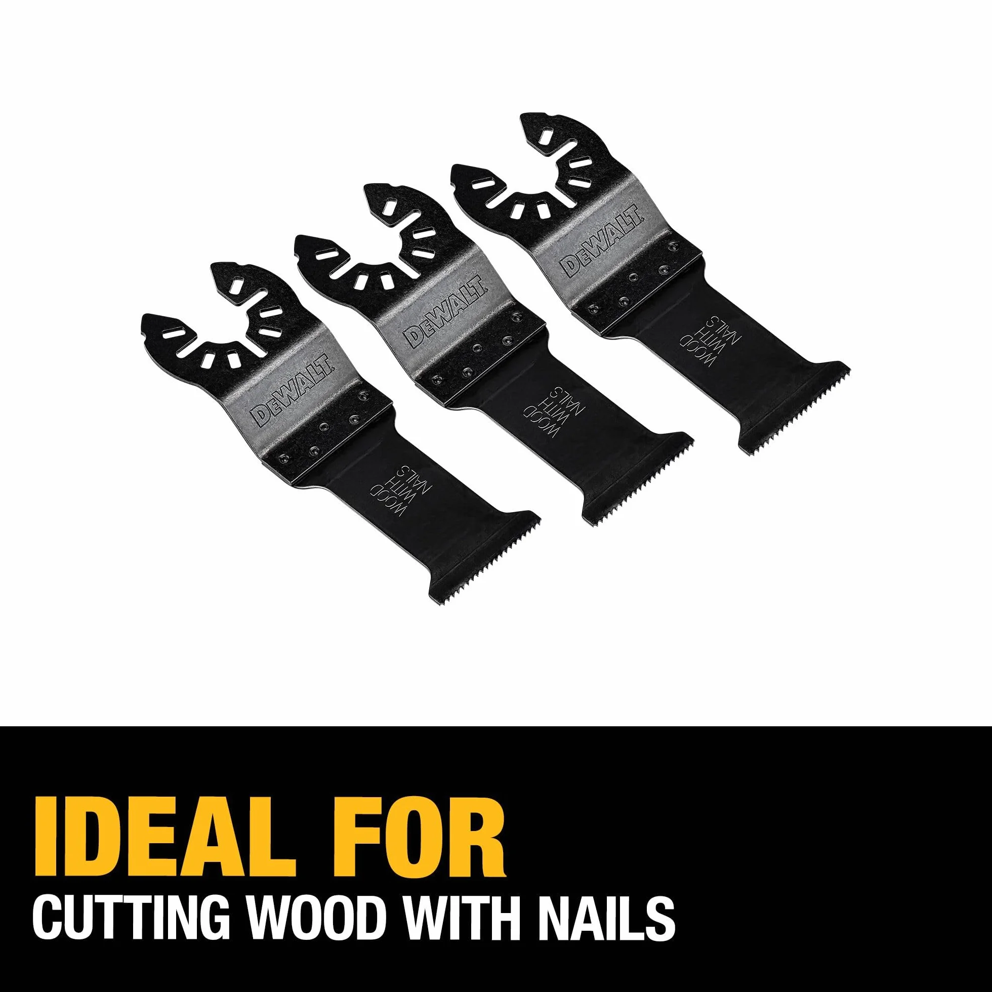 DEWALT Cuchillas oscilantes para madera con clavos, paquete de 3 (DWA4203-3), color negro