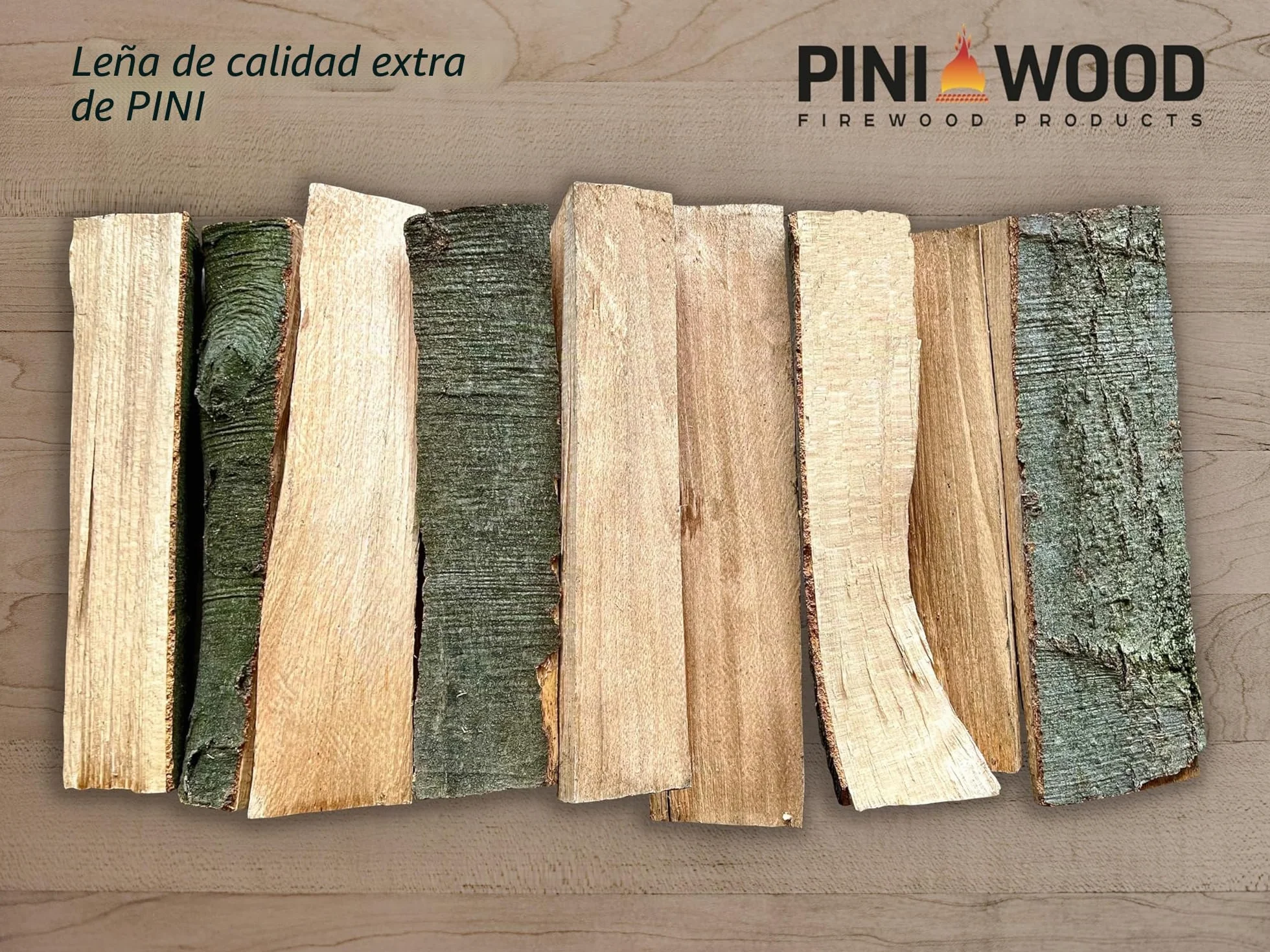 PINI Leña de haya 20 kg 25 cm para chimenea barbacoa horno