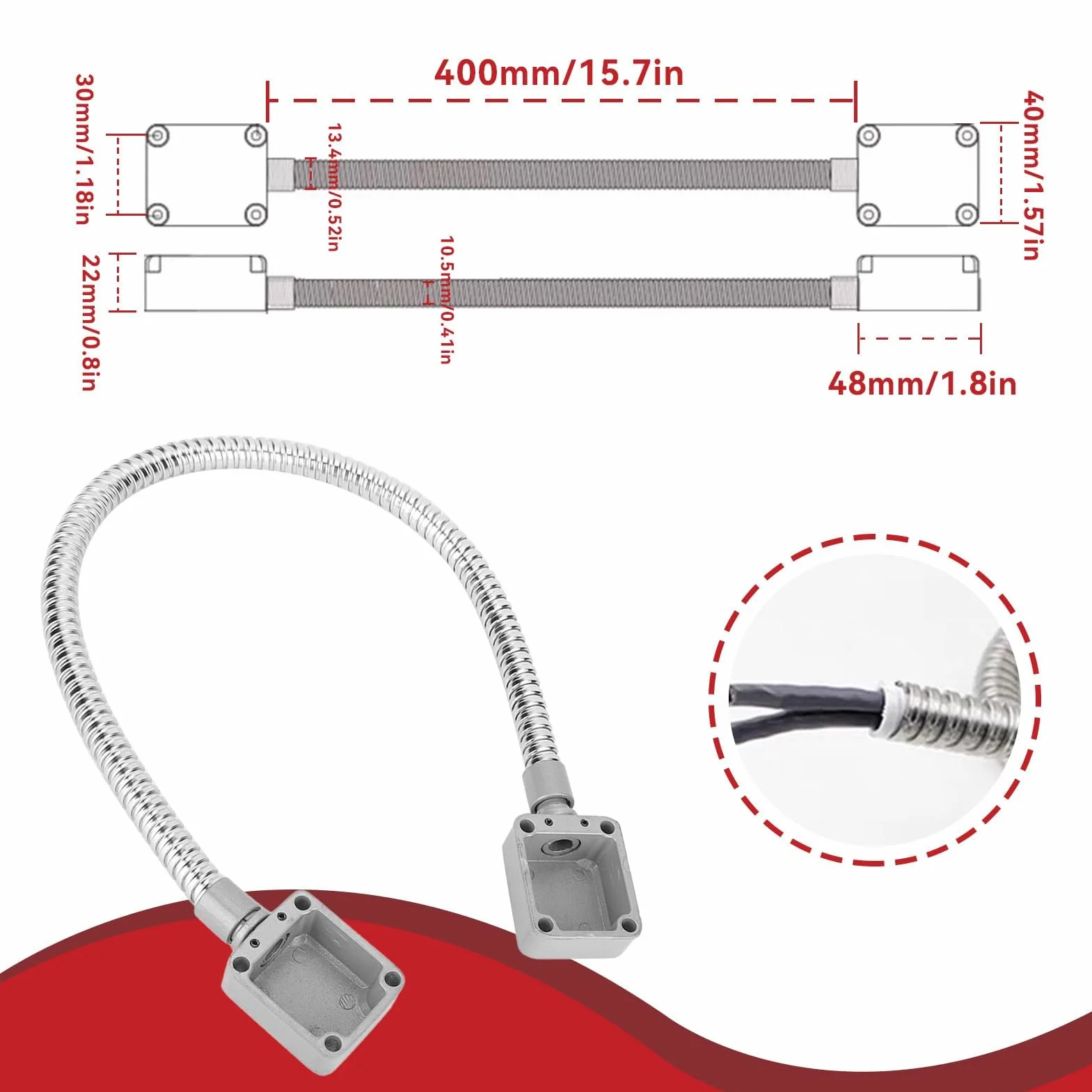 HERCHR Cubierta De Cable De La Puerta, Conducto De Cable De Puerta, Bucle De Puerta, Protector Cable Cargador Hebilla De Puerta para Sistemas De Acceso