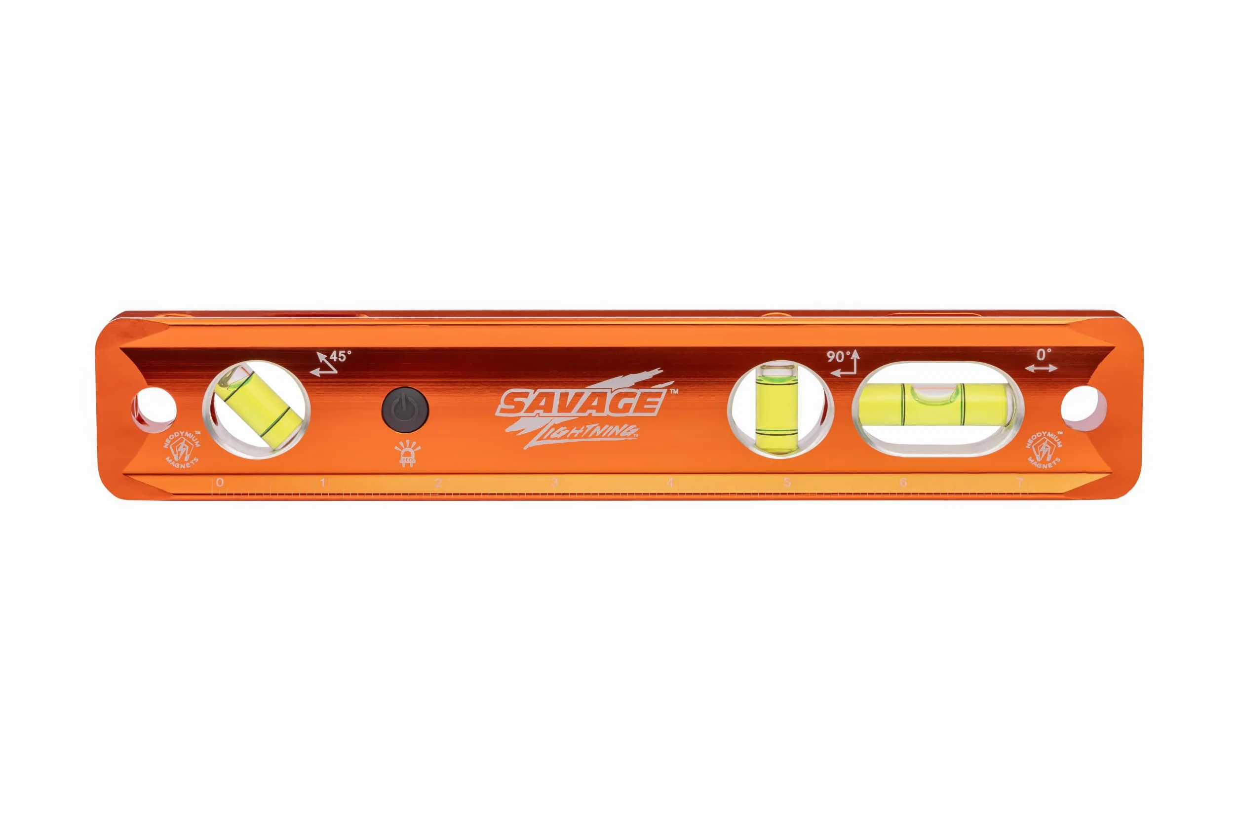 Swanson Tool Co TLL049M Savage Lightning Torpedo de aluminio magnético iluminado, 9 pulgadas, 3 viales