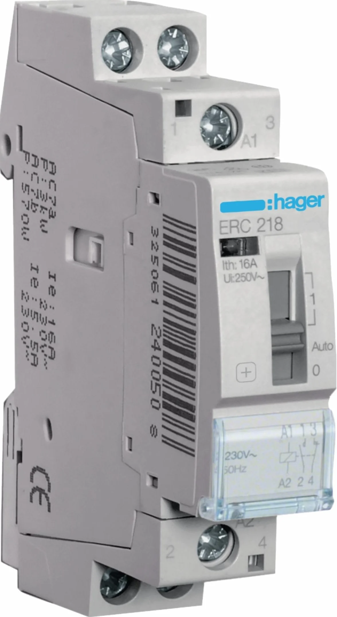 Hager - Relé de mando, 16A, 1NA+1NC, 230V