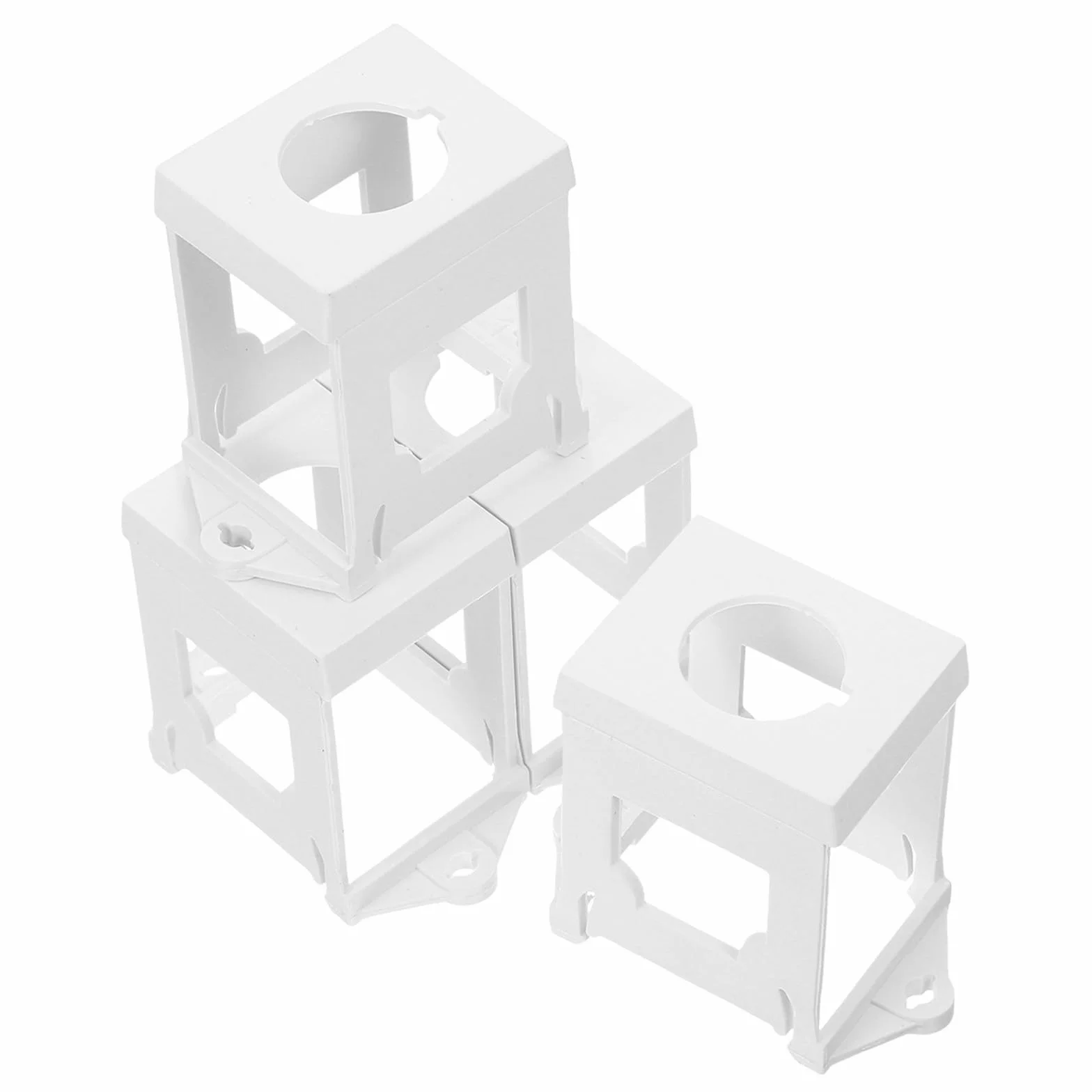 Soporte de Montaje en Riel Plástico Blanco Instalación de 22 Mm, 4 Piezas para Interruptores de Botón Pulsador para Uso Doméstico E Industrial