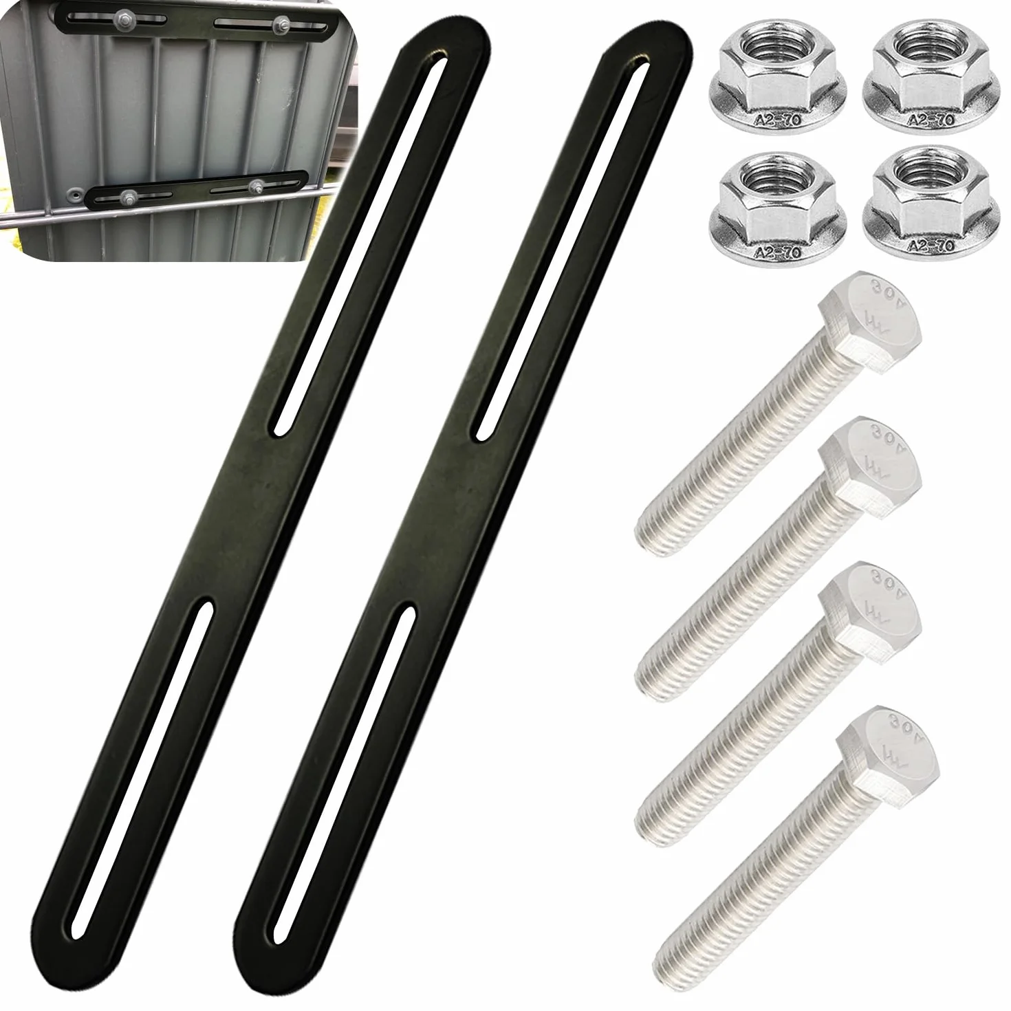 Fijación para Buzón de Valla 215 x 24 mm 2pcs Negro