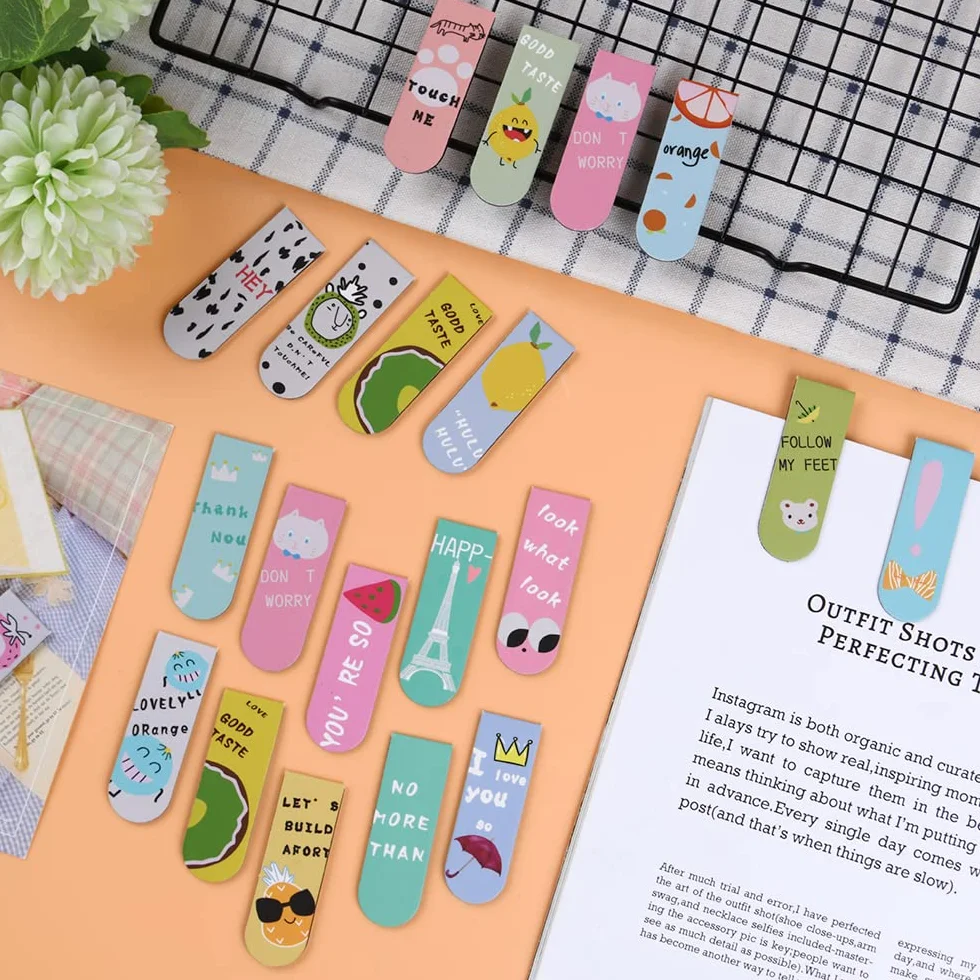 Vicloon Marcadores de Libros Magneticos 30Pcs Marcapáginas Clips de Página Palabras Inspiradoras