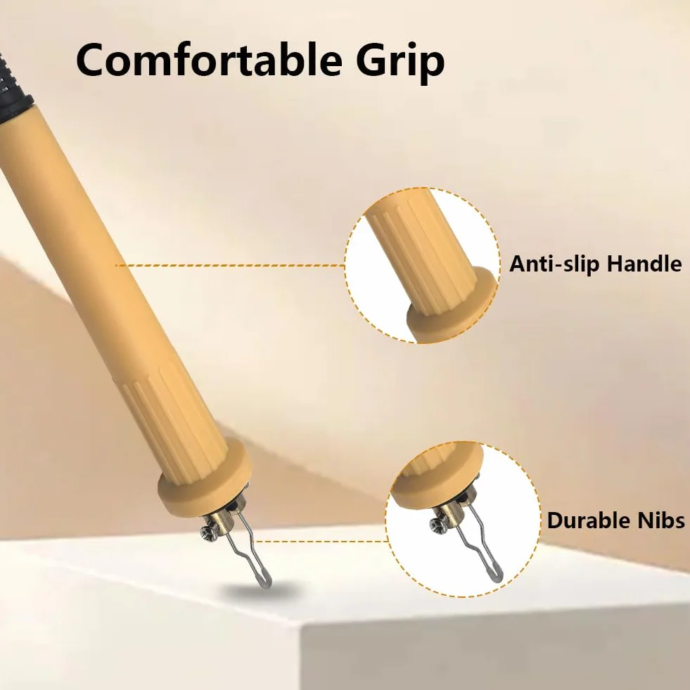 Máquina Pirograbado Madera Profesional - Kit Lápiz Quemador Pirografo | Bolígrafo Doble | Temperatura Regulable | 30 Puntas | para Adulto Principiante Cuero Grabar Manualidades