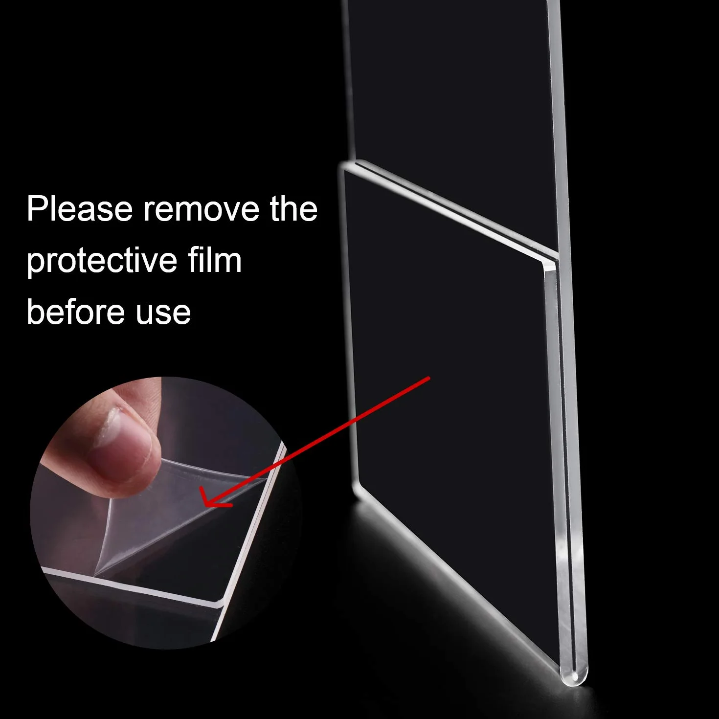 Soporte Acrílico para Pared A4 Transparente Adhesivo sin Perforaciones (6 unidades)