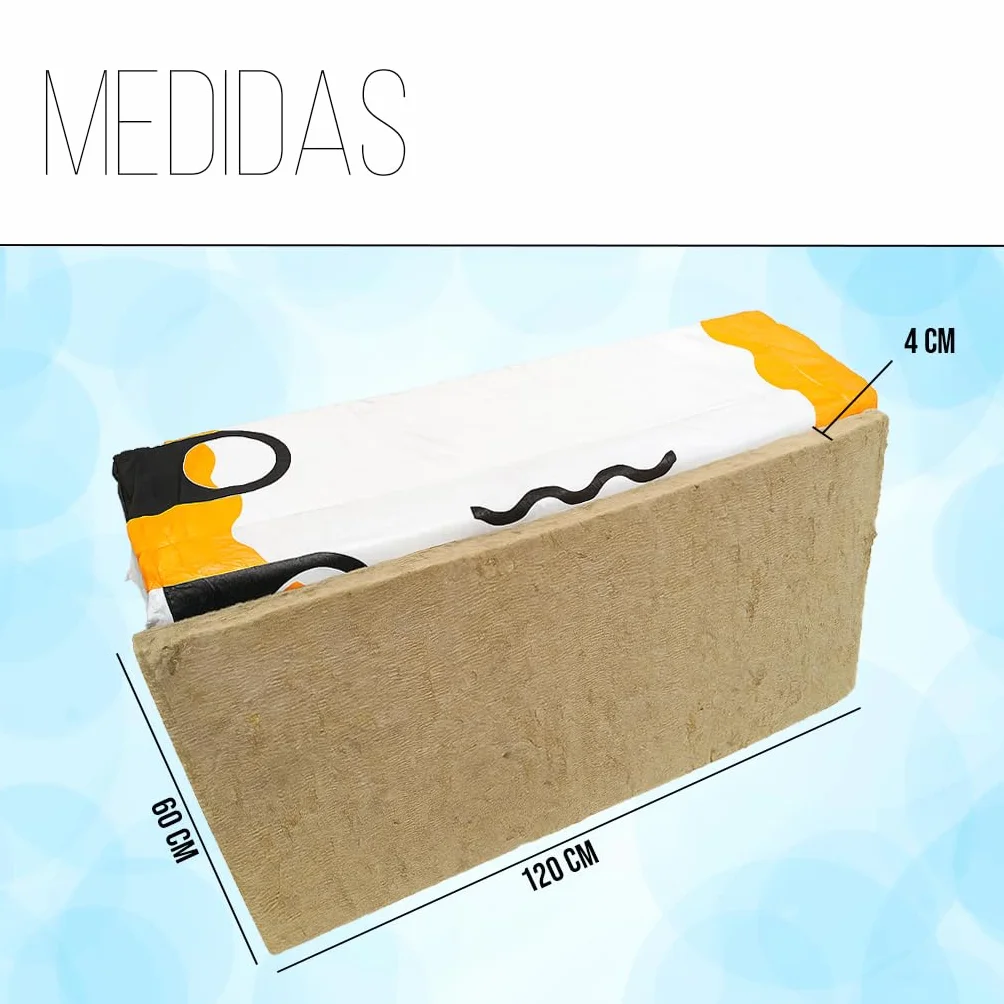 Lana de Roca Aislante Térmico y Acústico – 10 Planchas 120x60x4 cm (7,2 m²) | Alta Densidad | Resistente al Fuego | Aislamiento para Paredes, Techos, Suelos y Fachadas