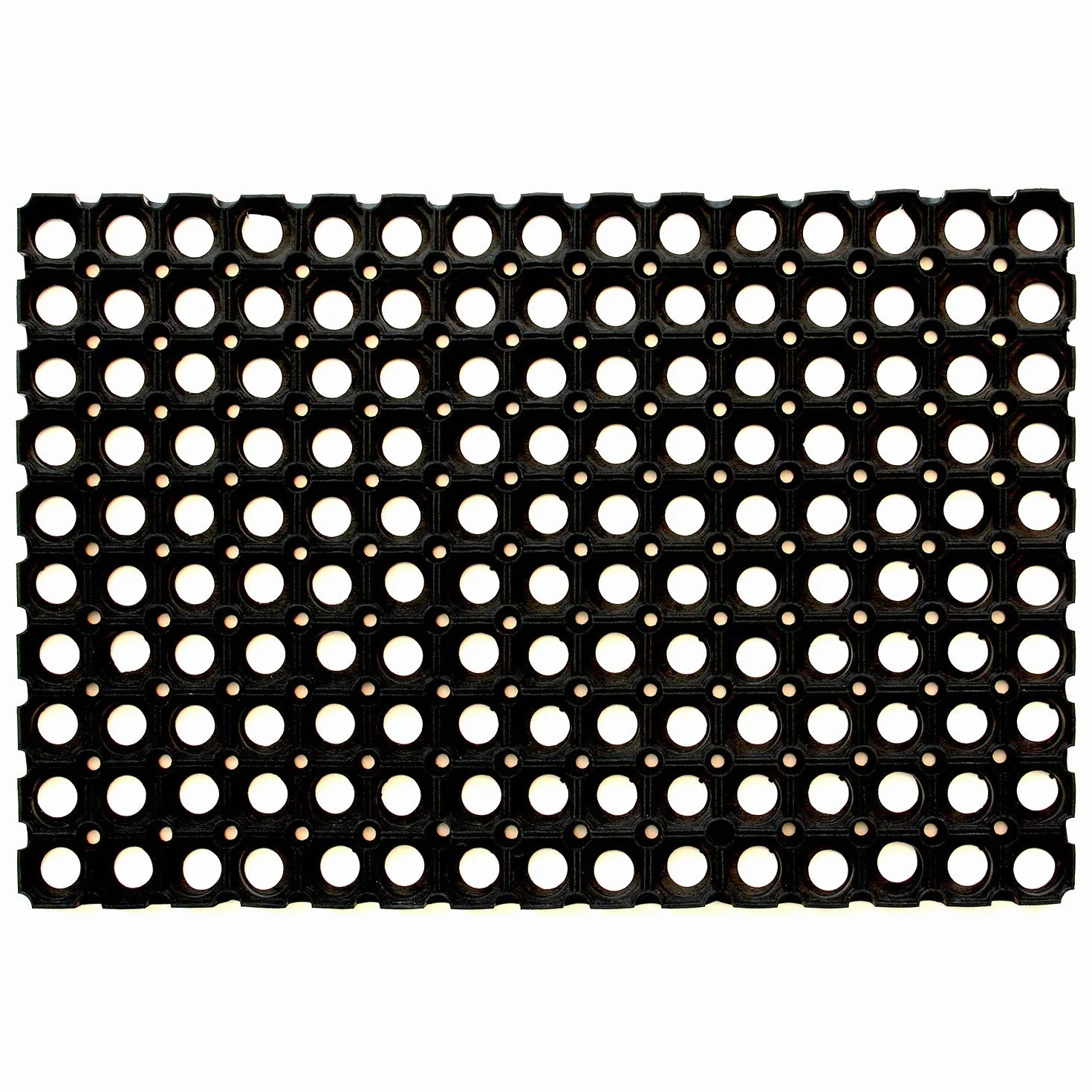 OLIVO.shop - Felpudo robusto de goma exterior, drenante perforado, rejilla antideslizante, lluvia (100 x 100 cm Kit)