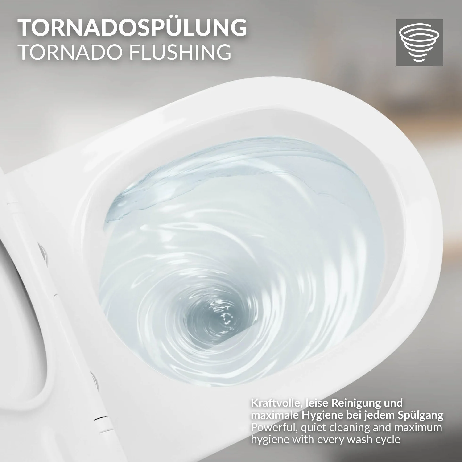 LuxeBath WC Suspendido Blanco Brillante de Cerámica sin Borde, Inodoro Colgante Corto de 49cm con Nanorecubrimiento, Descarga Profunda de Tornado para Baño Estilo modenro, Wáter con Asiento Extraíble