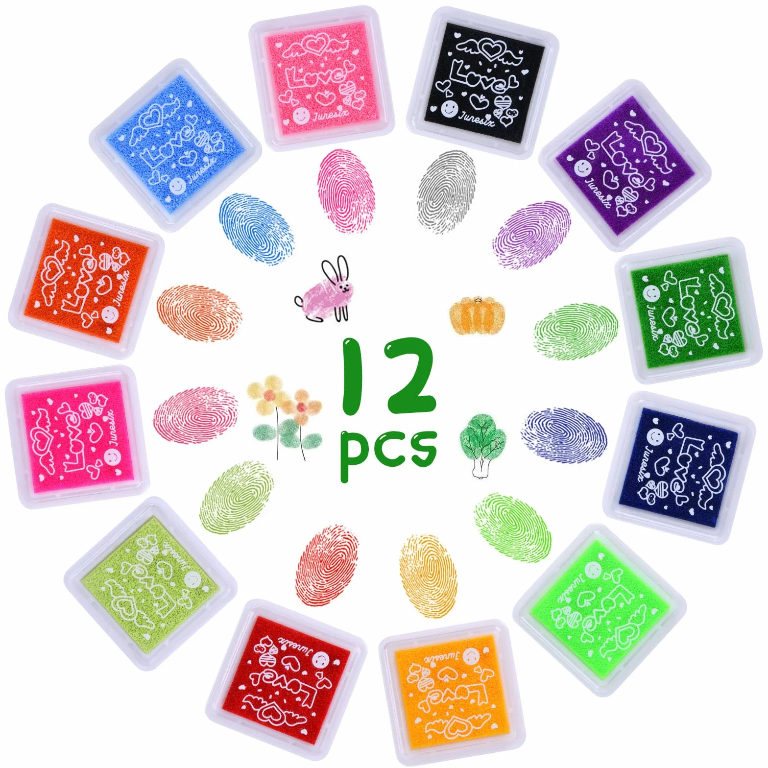 Vicloon Almohadillas de Tinta 12 Colores para Huellas Dactilares Sellos Scrapbooking